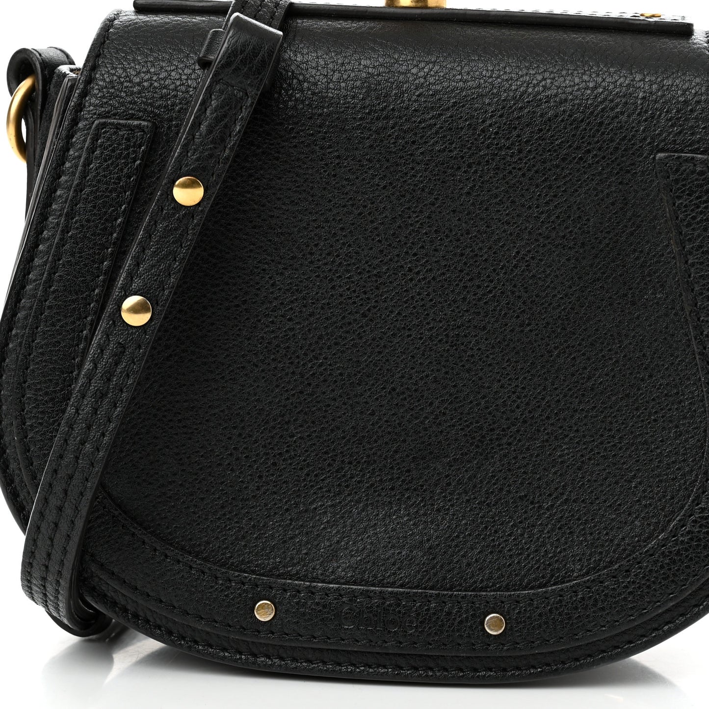 Calfskin Suede Small Nile Bracelet Bag Black