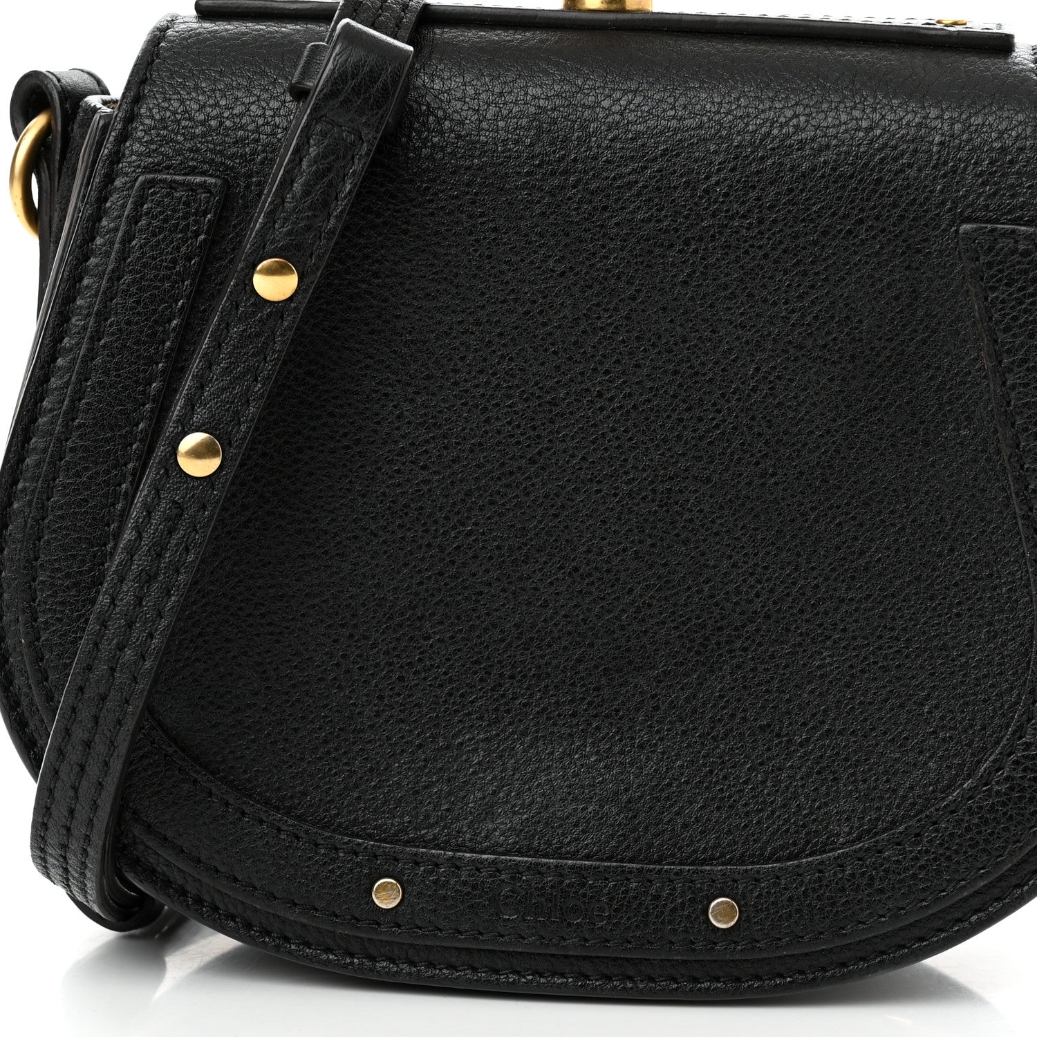 Chloe Calfskin Suede Small Nile Bracelet Bag Black 7 of 11