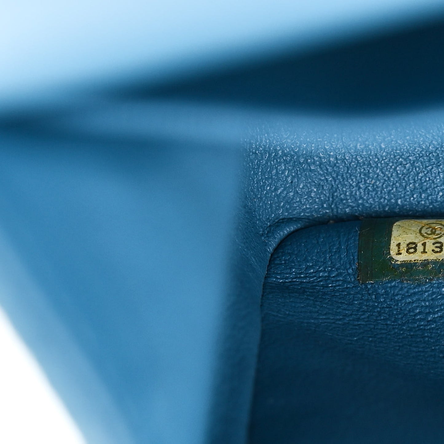 Iridescent Caviar Quilted Jumbo Double Flap Blue