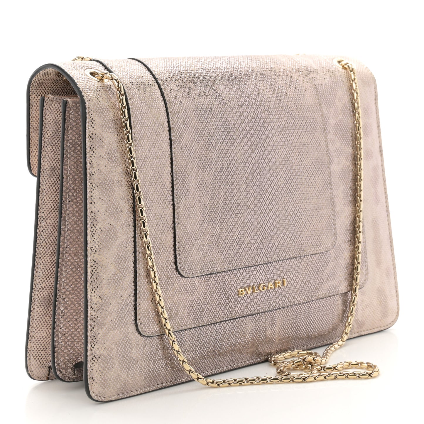 Metallic Karung Serpenti Forever Crossbody Rosa Di Francia