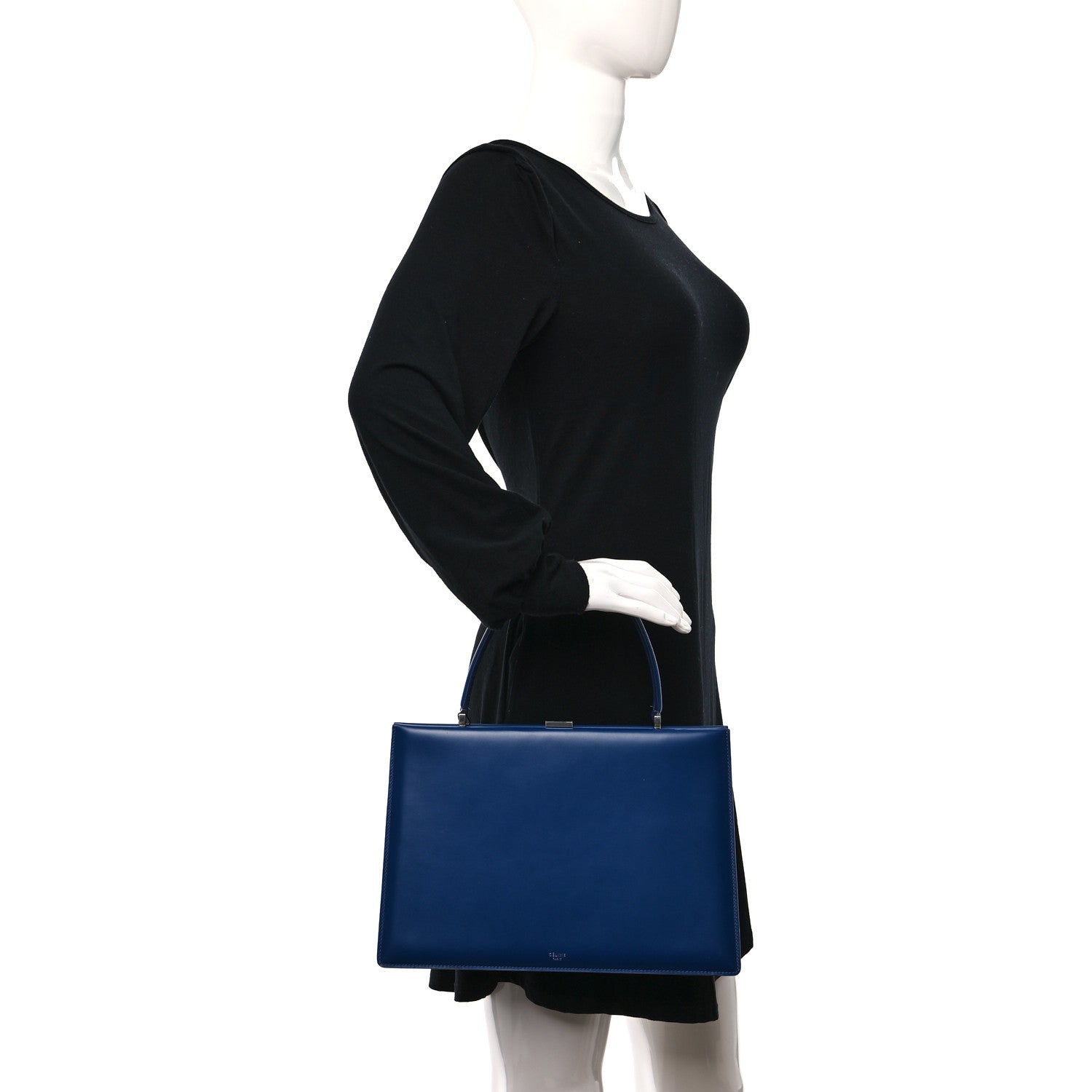 Celine Patina Box Calfskin Medium Clasp Bag Lazuli 2 of 10