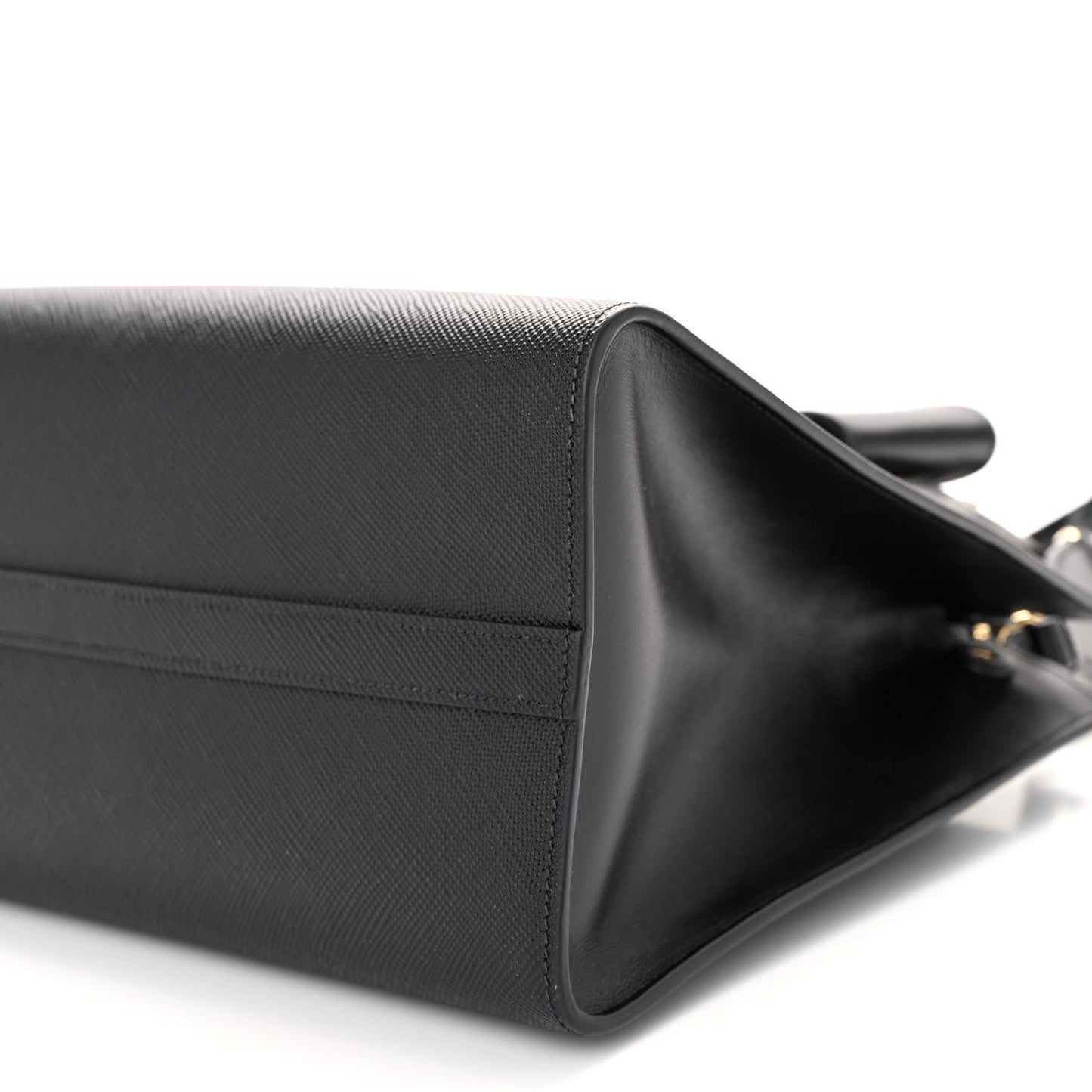 Saffiano Cuir Calfskin Medium Monochrome Top Handle Tote Black