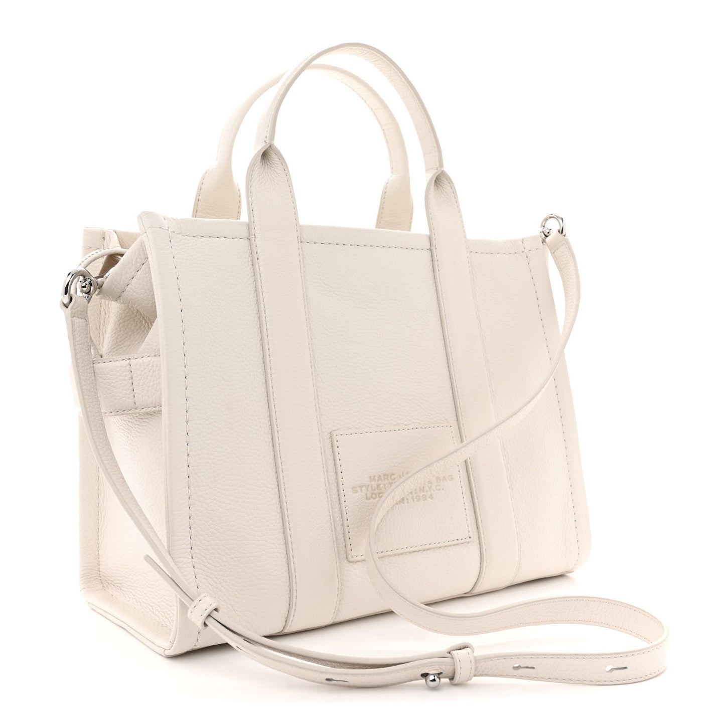 Grained Calfskin Medium The Tote Bag Cotton Silver