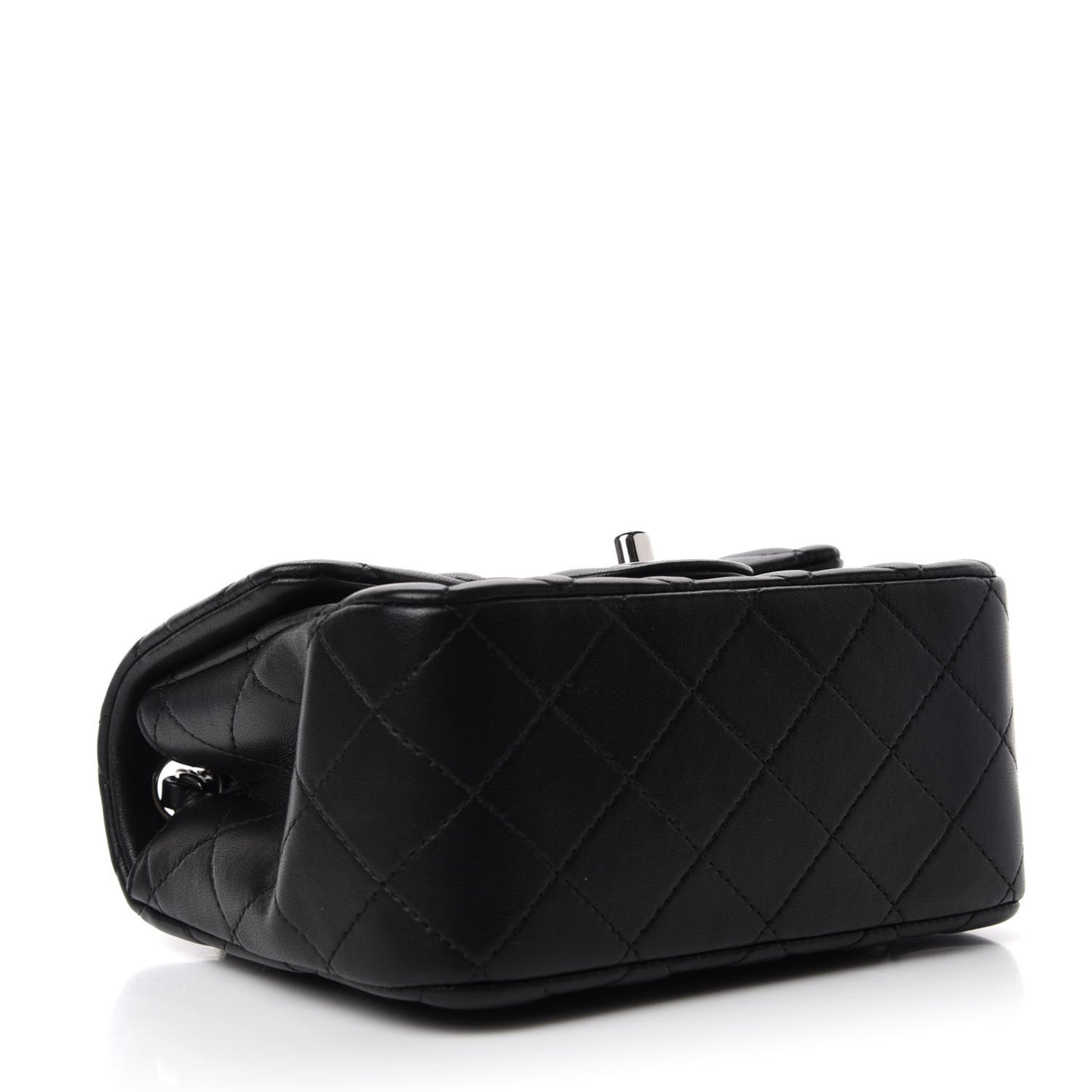 Lambskin Quilted Mini Square Flap Black