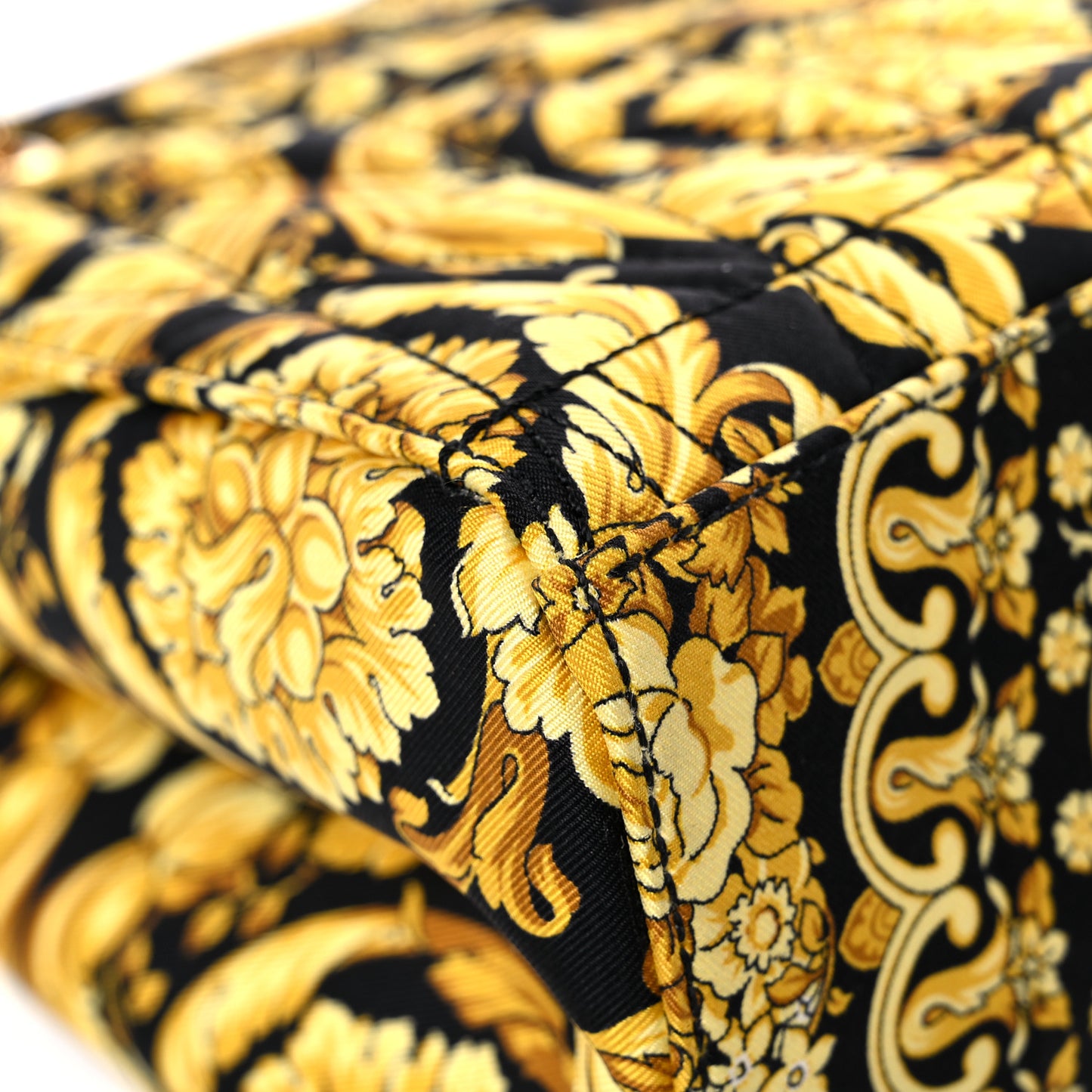 Silk Barocco Print Quilted Virtus Chain Shoulder Bag