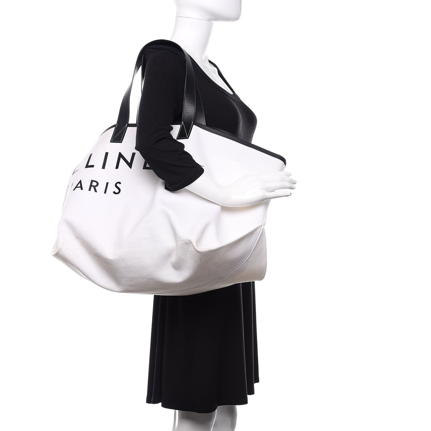 Textile Large Made In Tote White Black