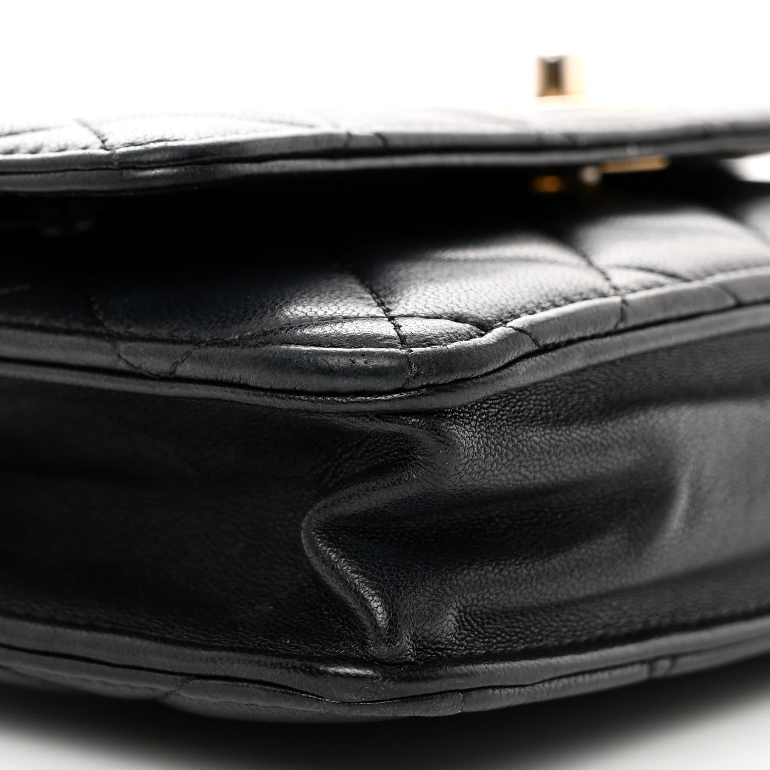 Chanel Lambskin Quilted CC Pearl Crush Wallet on Chain WOC Black 10 of 11