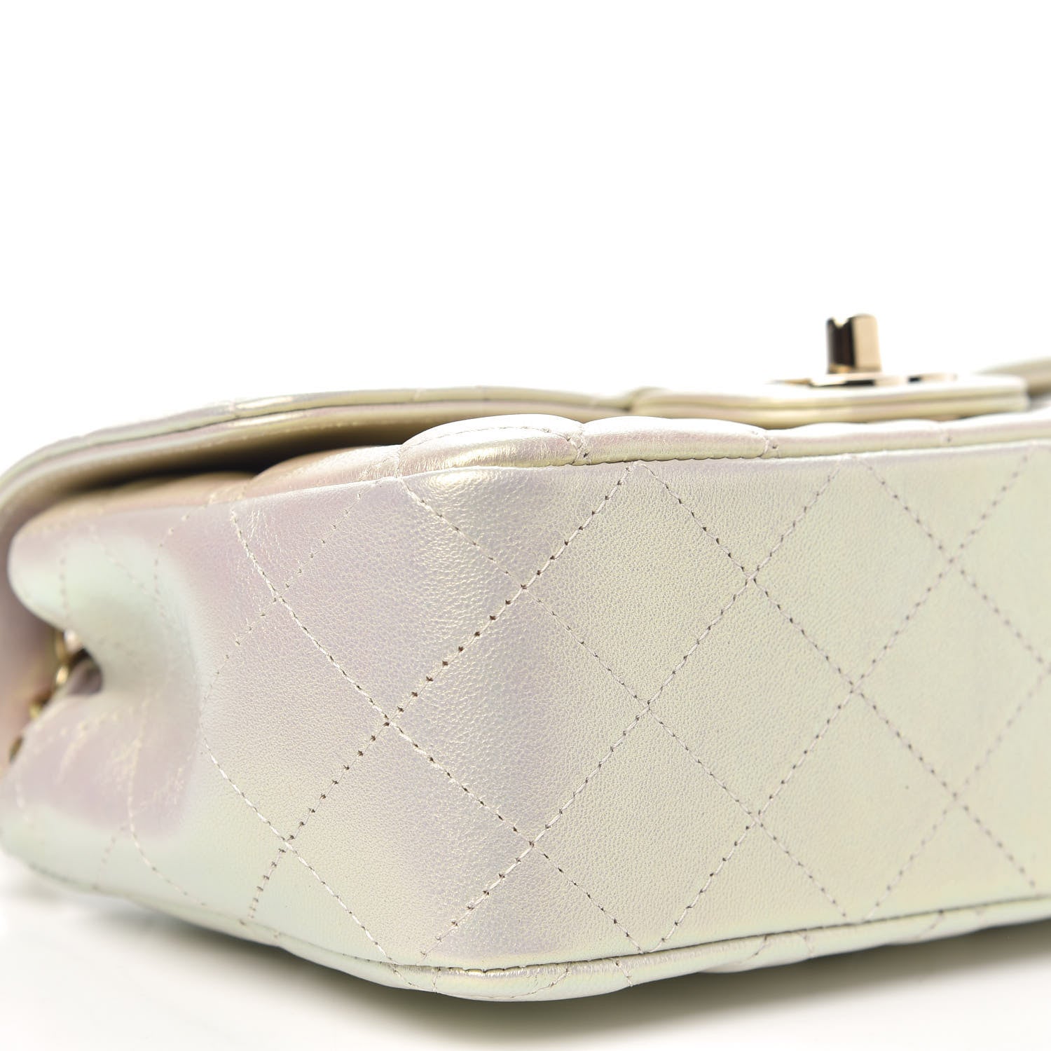 Chanel Iridescent Lambskin Quilted Mini Rectangular Flap Ivory 8 of 11