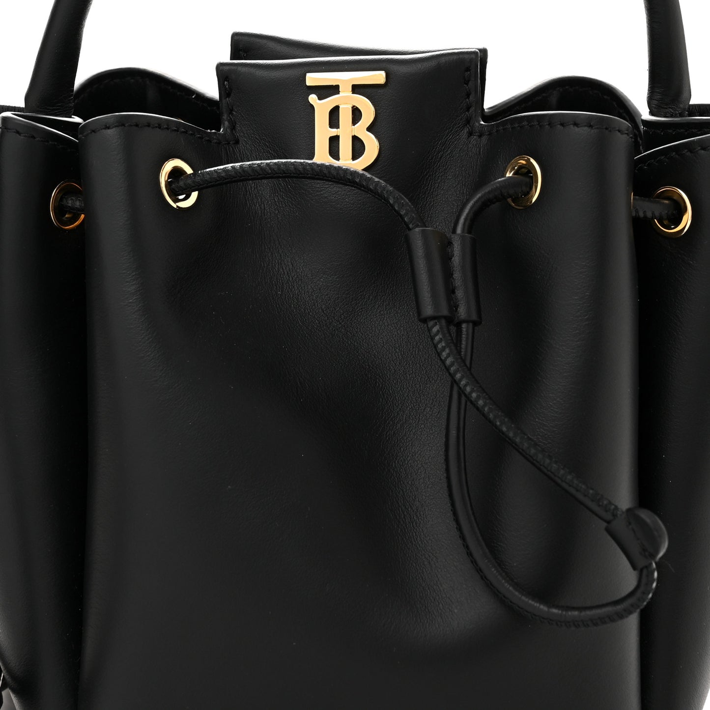 Calfskin Monogram Motif TB Bucket Black