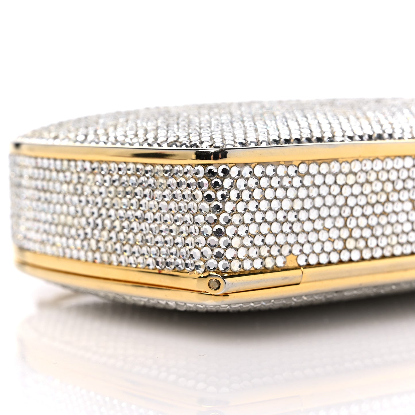 Swarovski Crystal Minaudiere Clutch Gold Silver