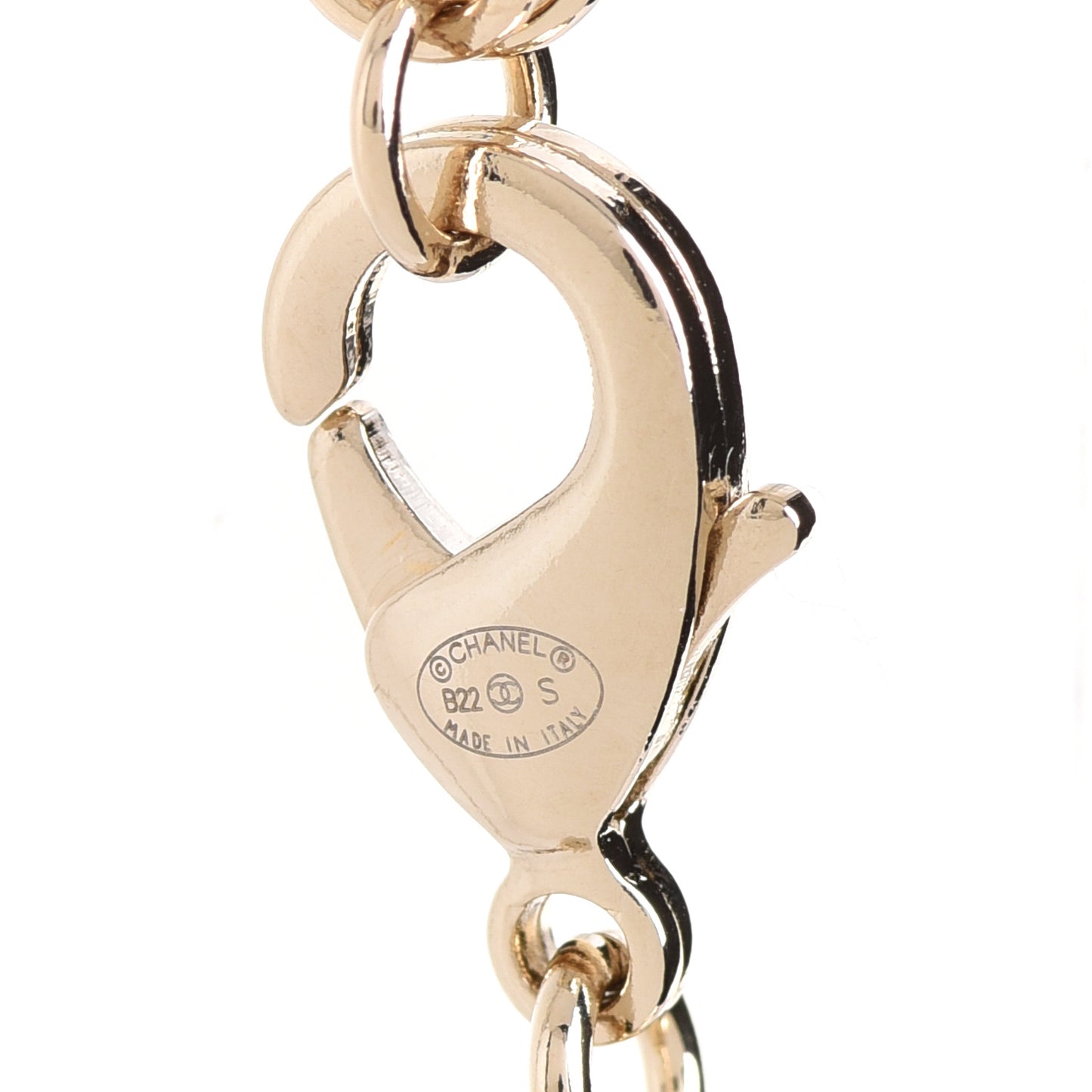 Metal Lambskin Crystal CC Choker Gold White