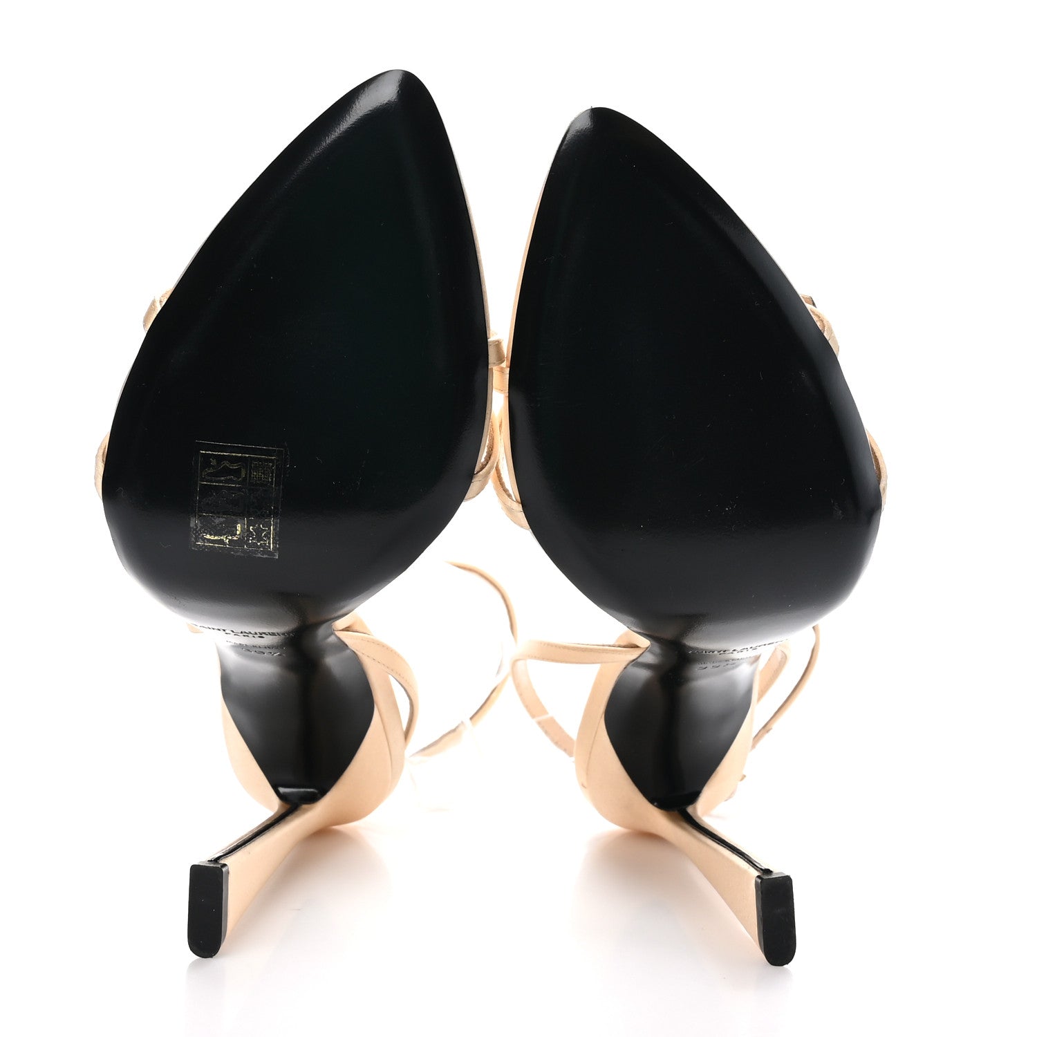 Saint Laurent Crepe Satin Crystal New Nuit 110 Sandals 39.5 Soft Nude 5 of 8