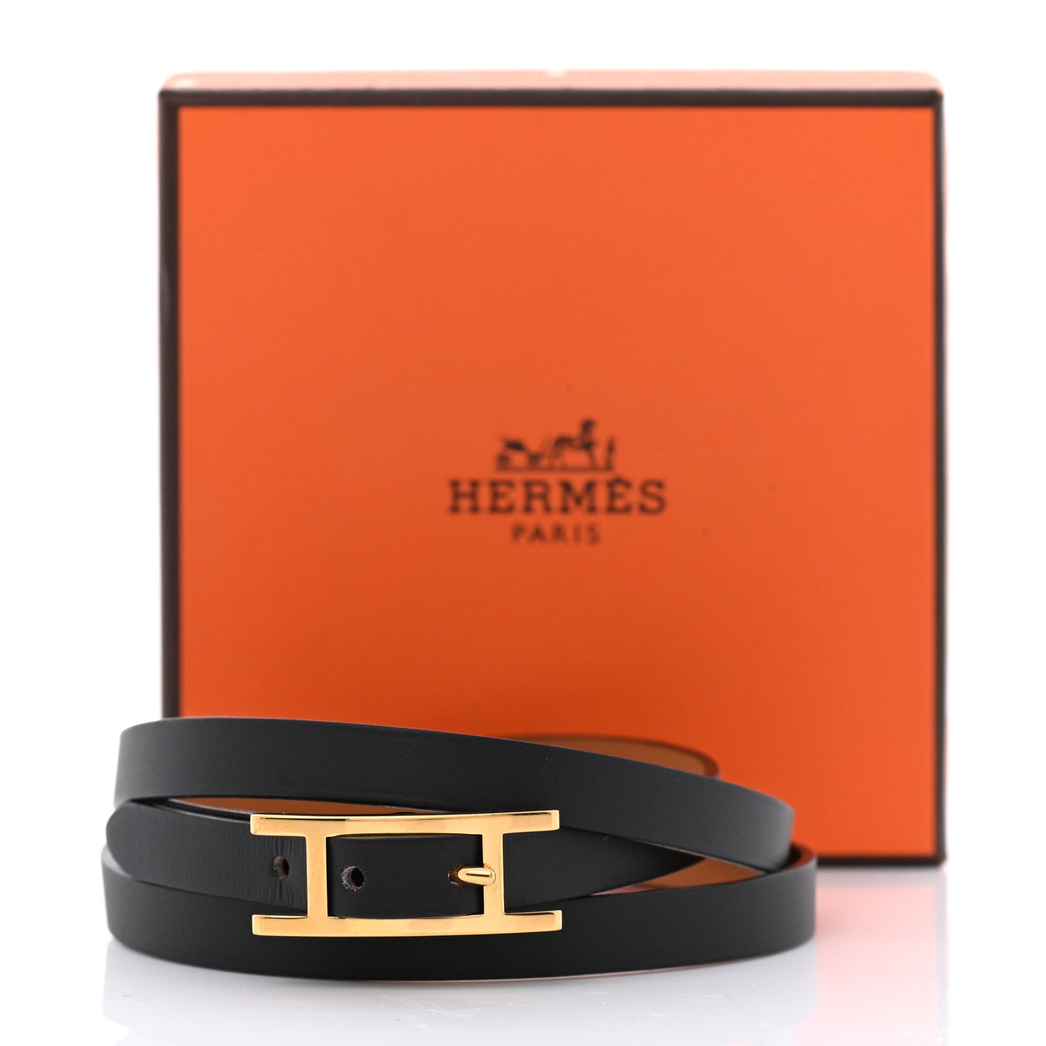 Hermes Chamonix Hapi 3 MM Triple Tour Bracelet T3 Black 8 of 8
