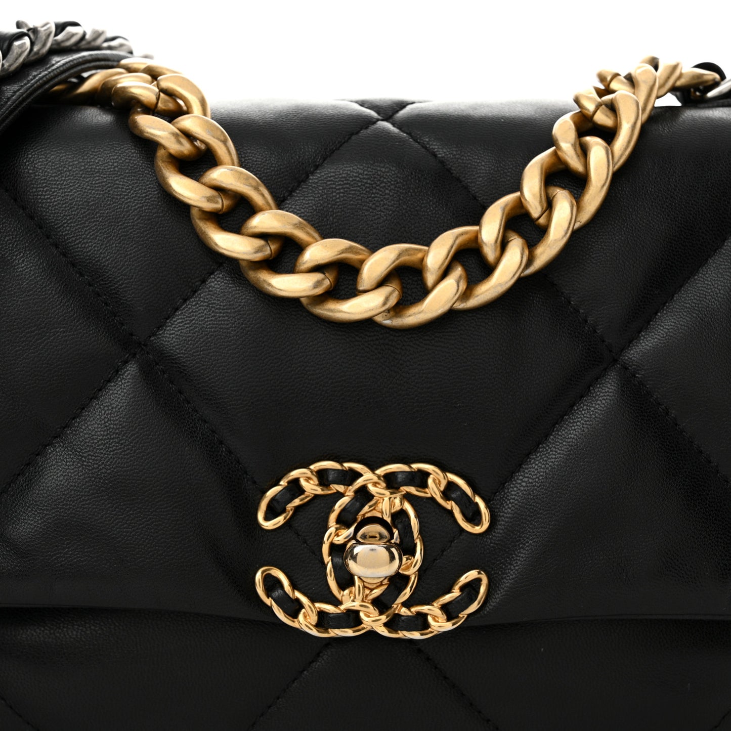 Goatskin Quilted Medium Chanel 19 Flap Black