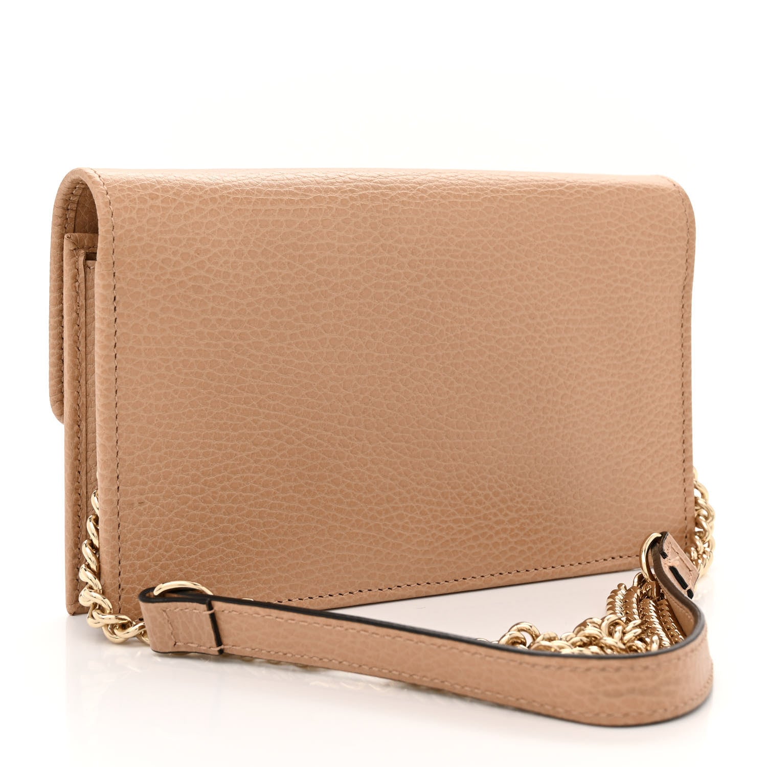 Gucci Dollar Calfskin Interlocking G Chain Wallet Camelia 3 of 10