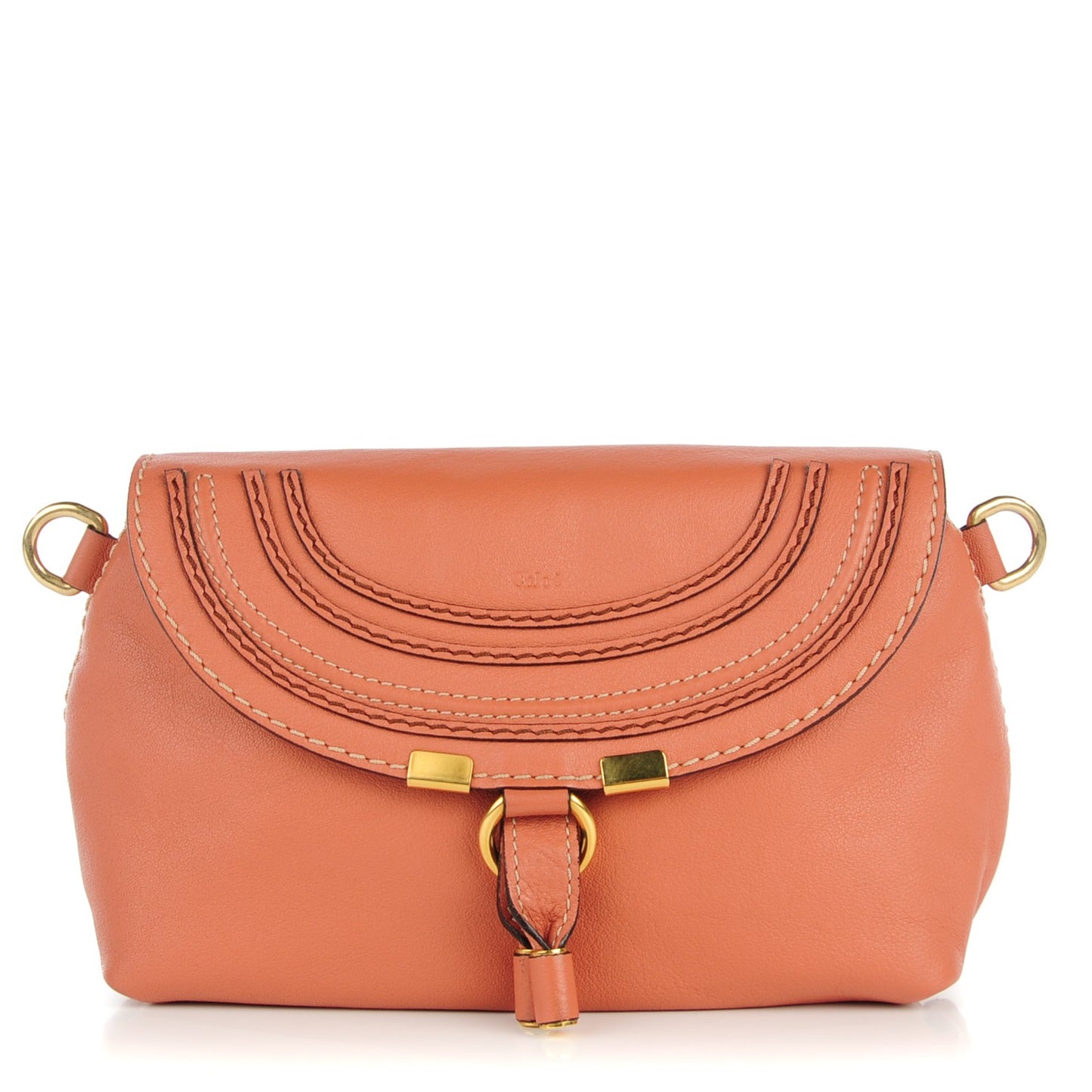 Calfskin Marcie Pochette Crossbody Bag Coral