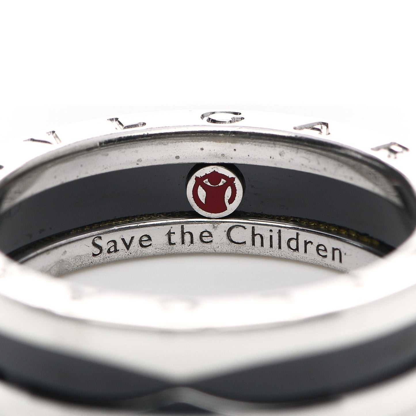 Sterling Silver Ceramic Save The Children One-Band Ring 63 10.25