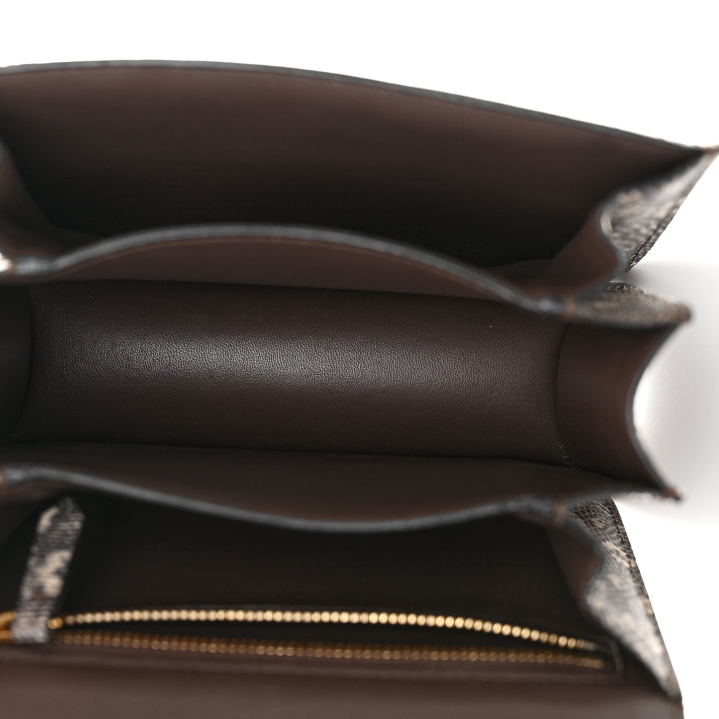 Lizard Small Classic Box Flap Bag Natural