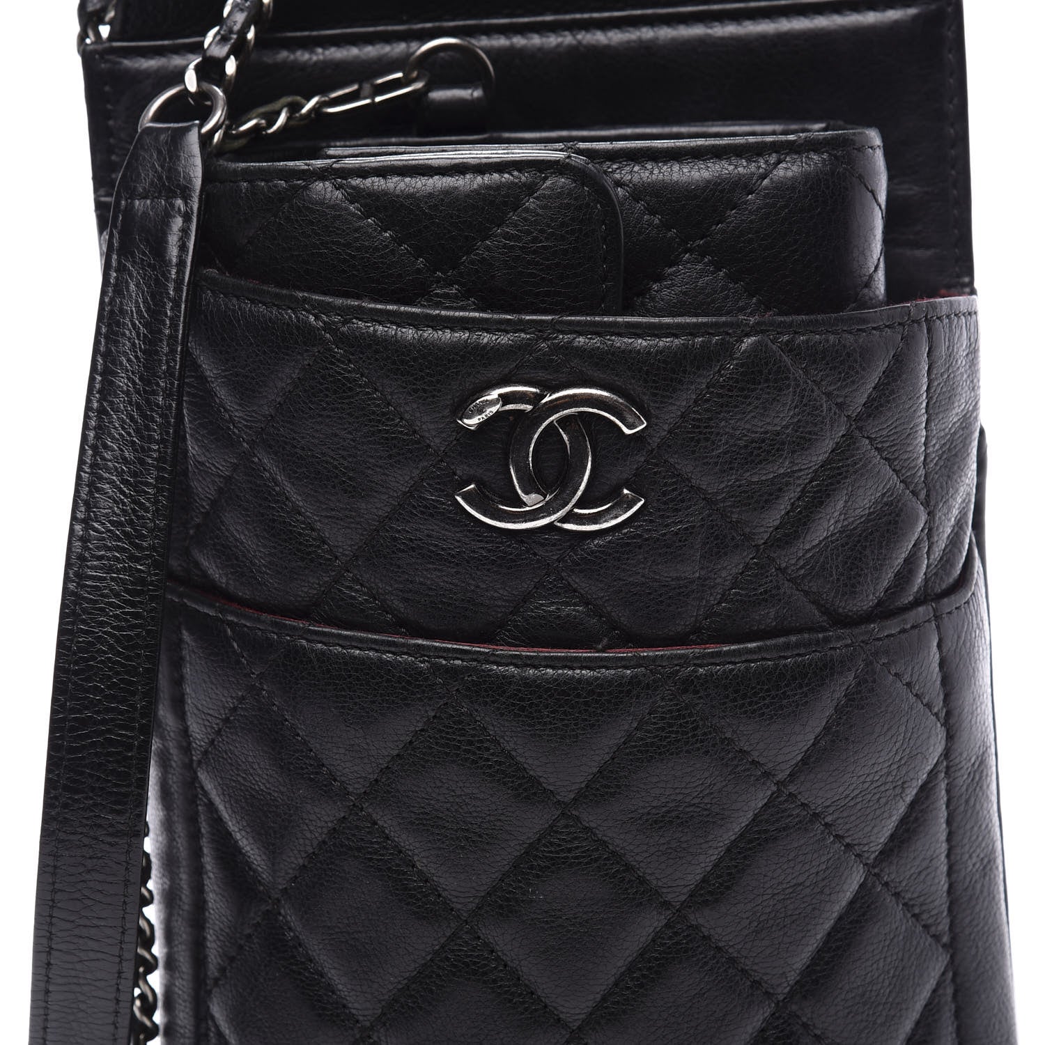 Chanel Calfskin Quilted CC Waiter Clutch Clutch With Chain Black 16 of 16