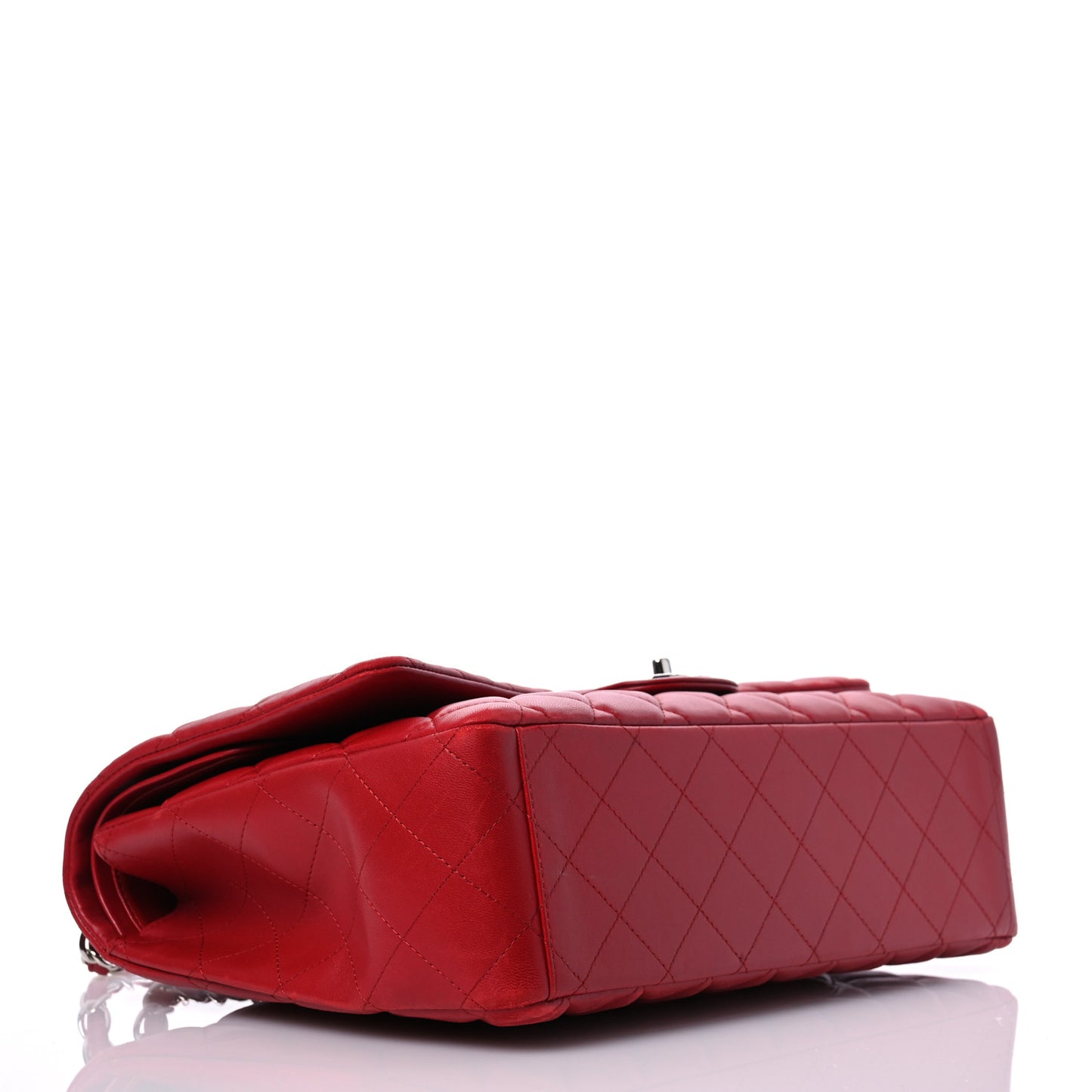 Lambskin Quilted Maxi Double Flap Red