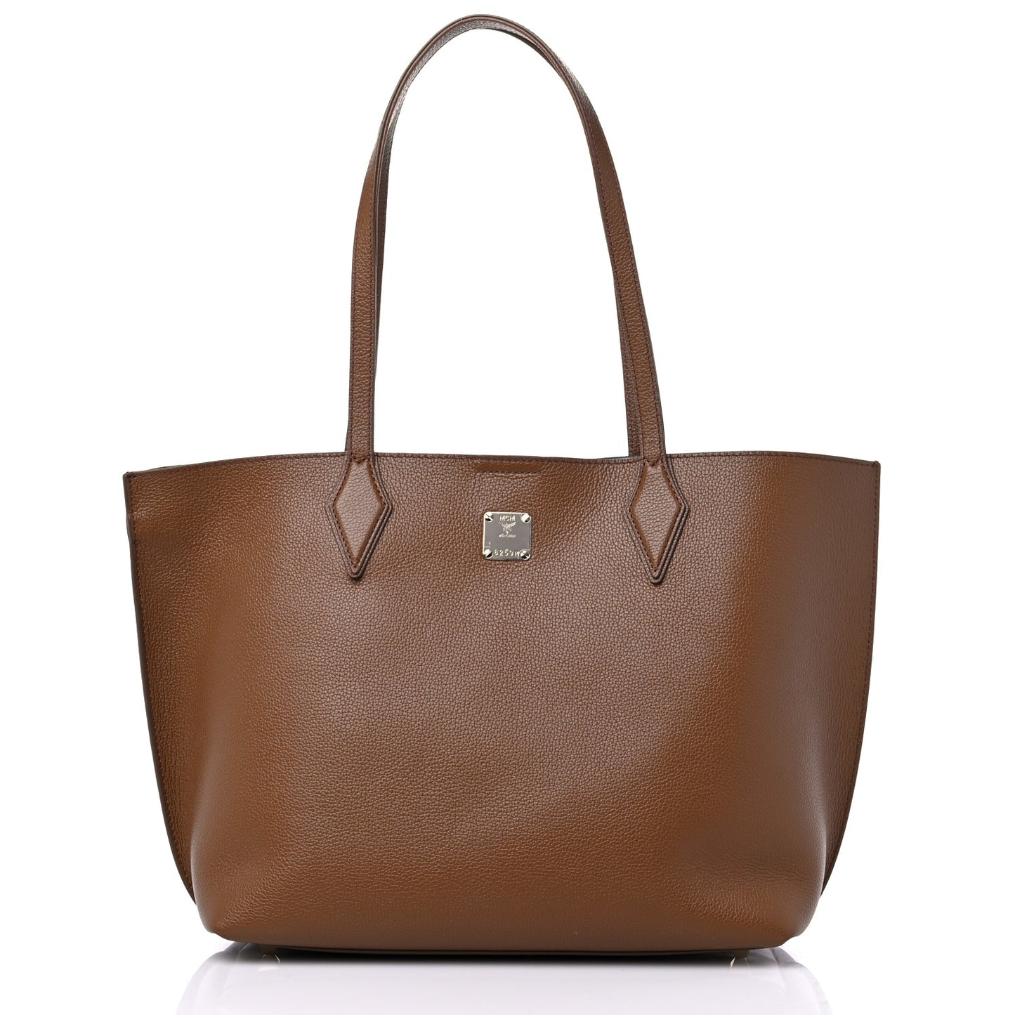 Grained Calfskin Medium Yris Shopper Tote Brown Cognac