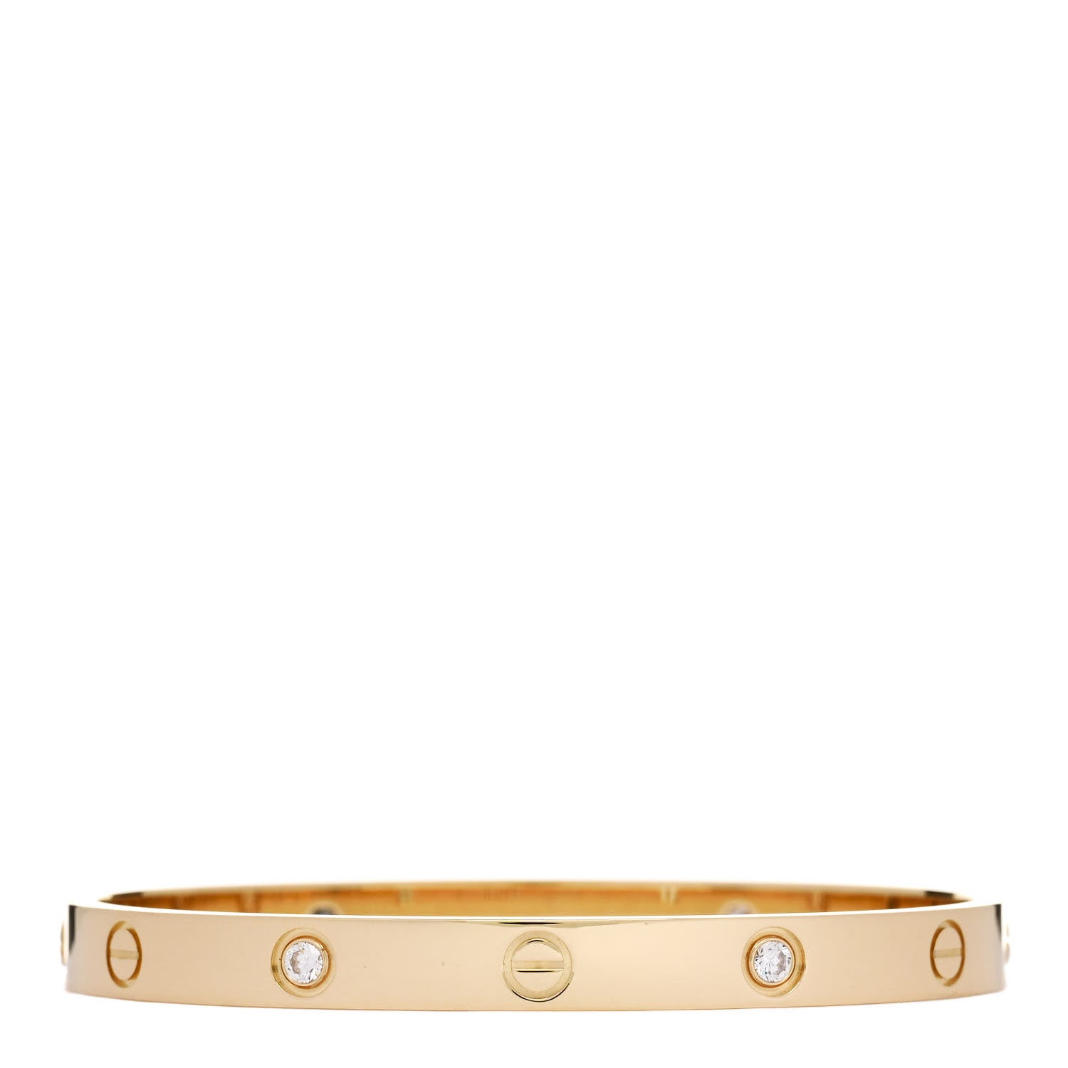Cartier 18K Yellow Gold 4 Diamond LOVE Bracelet 18 2 of 8