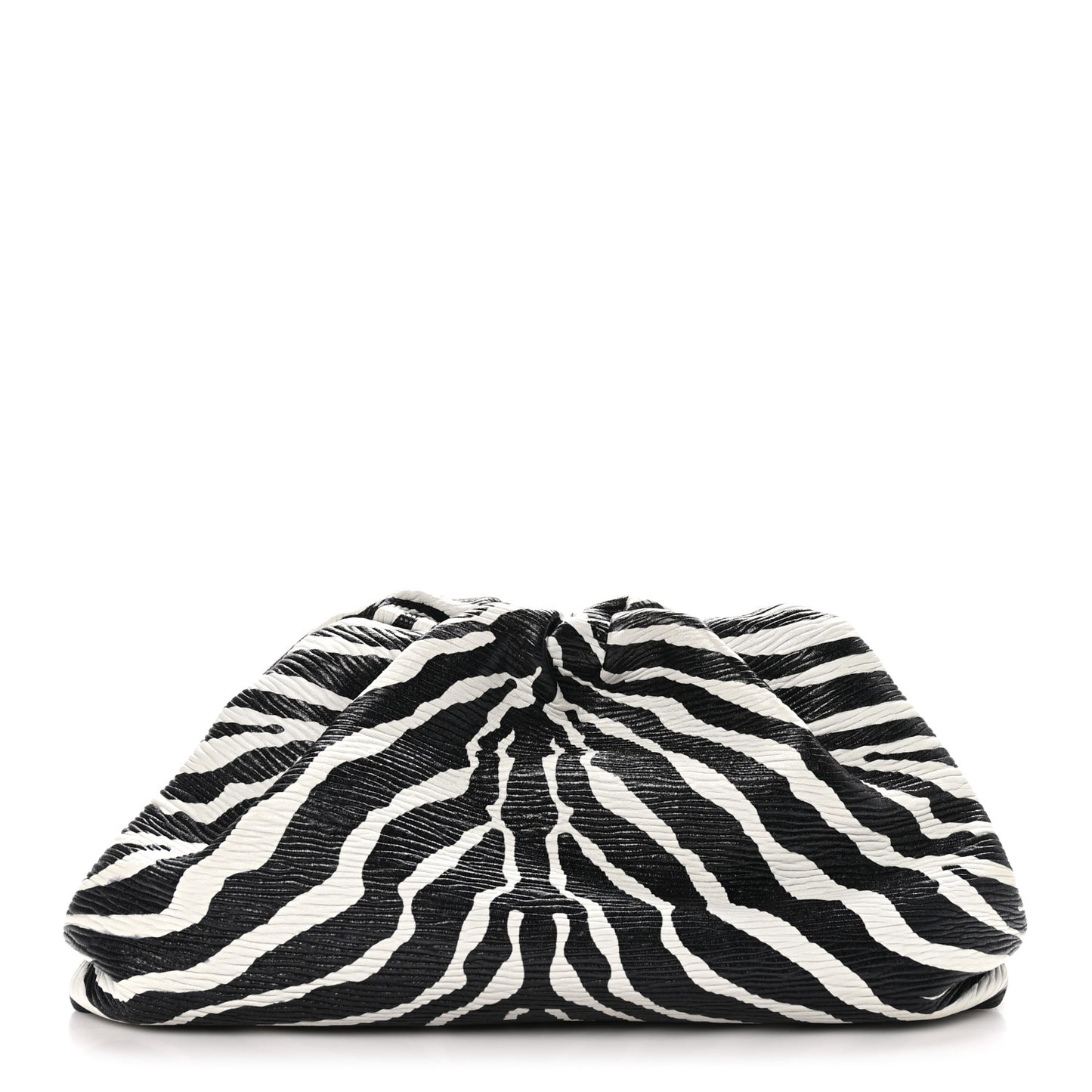 Nappa Zebra Print The Pouch Oversized Clutch White Black