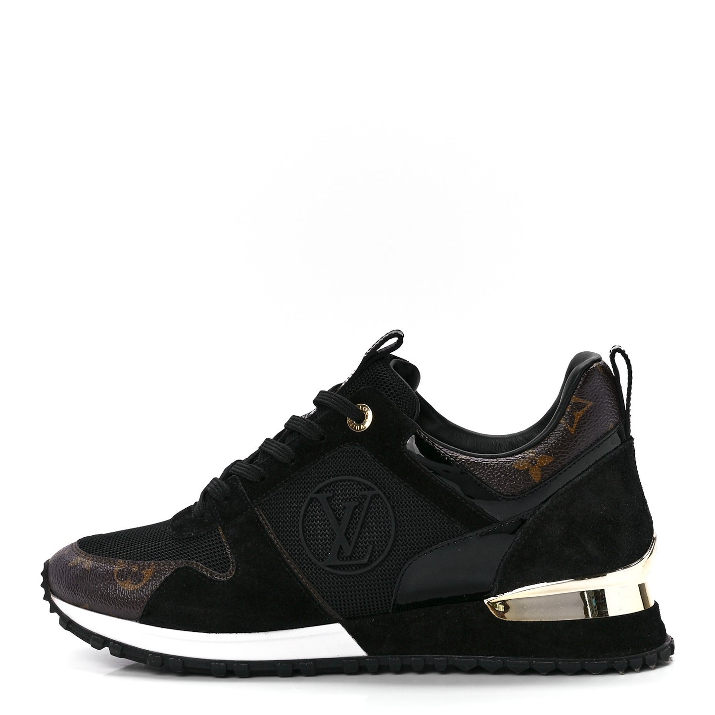 Suede Monogram Run Away Sneakers 40 Black