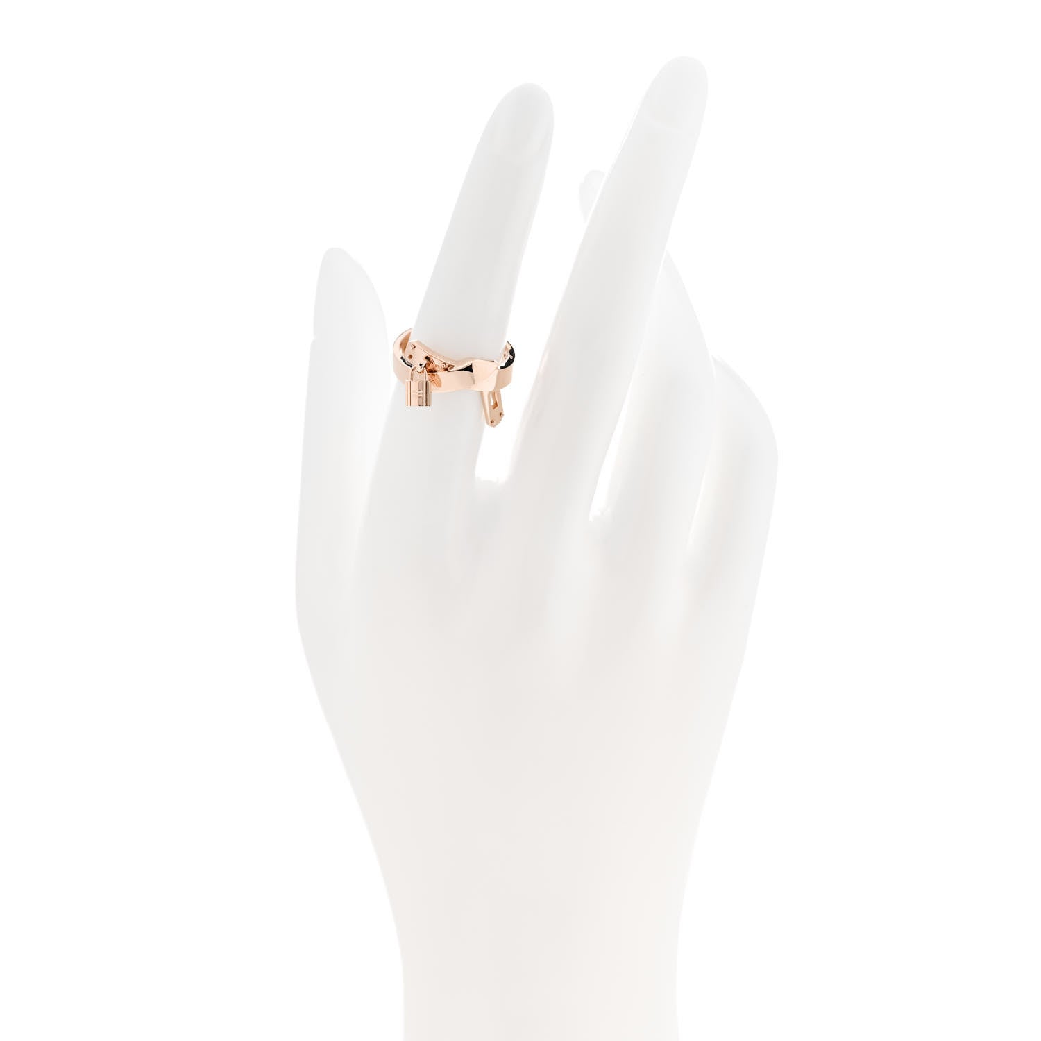 Hermes 18K Rose Gold Kelly Gavroche Ring 53 6.5 2 of 5