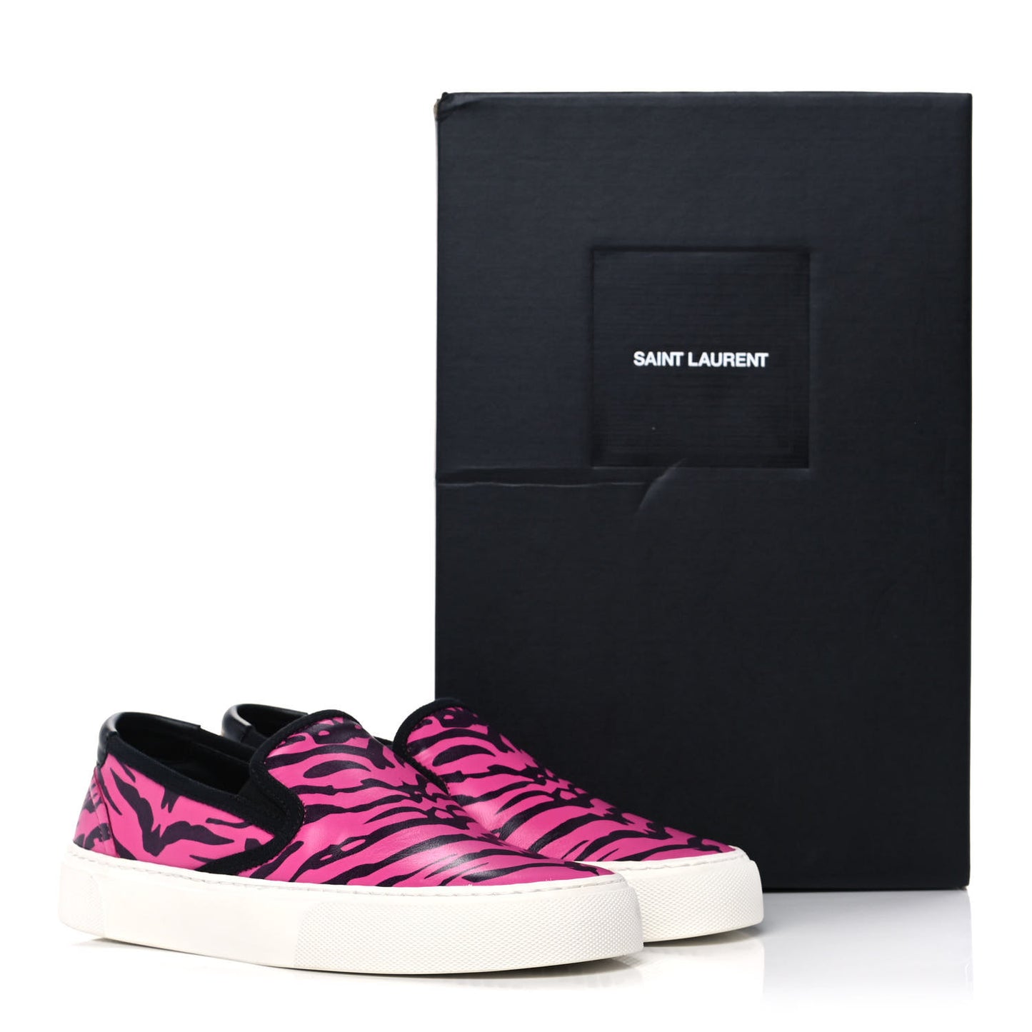 Nappa Zebra Womens Venice Slip On Sneakers 36 Fuchsia Black