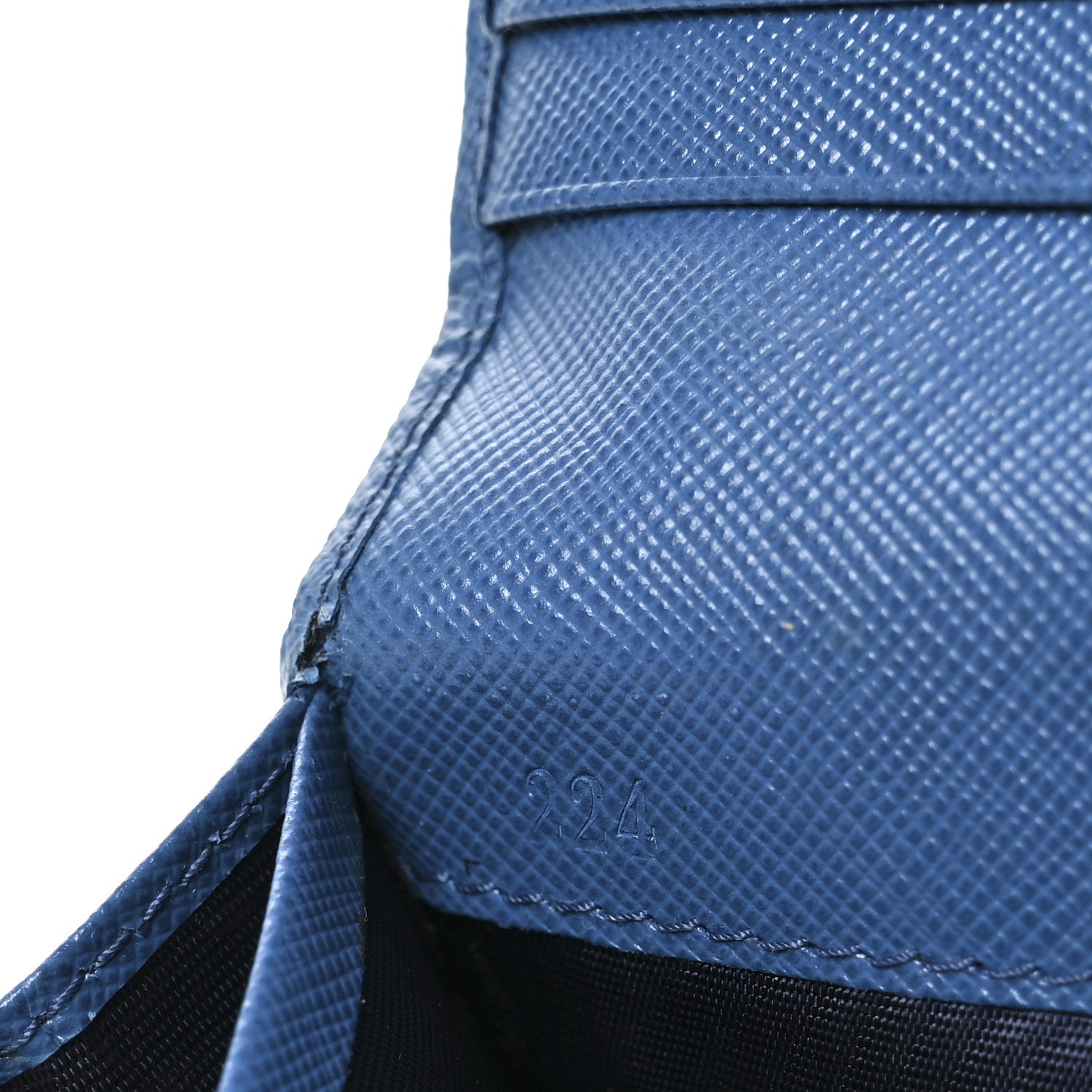 Prada Saffiano Metal Continental Flap Wallet Bleuette 8 of 9