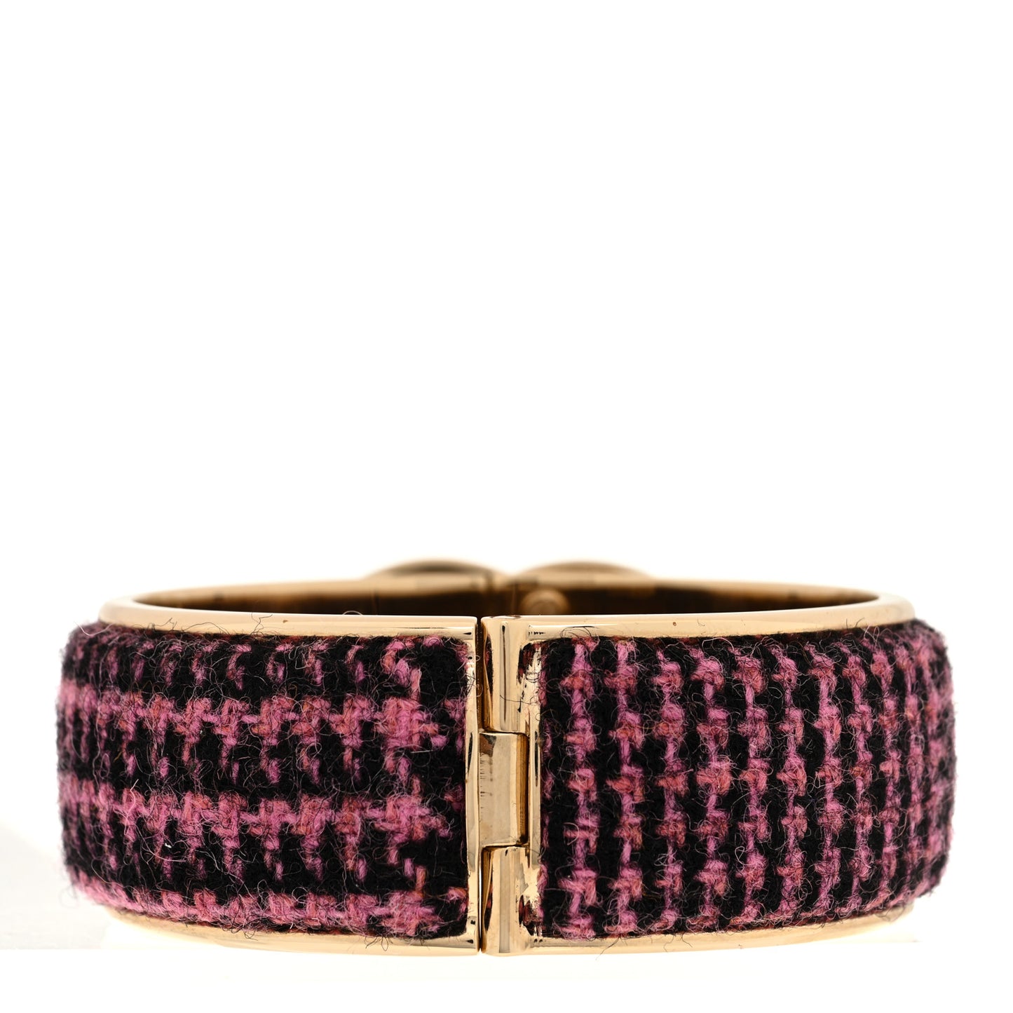 Tweed CC Turnlock Cuff Bracelet Pink
