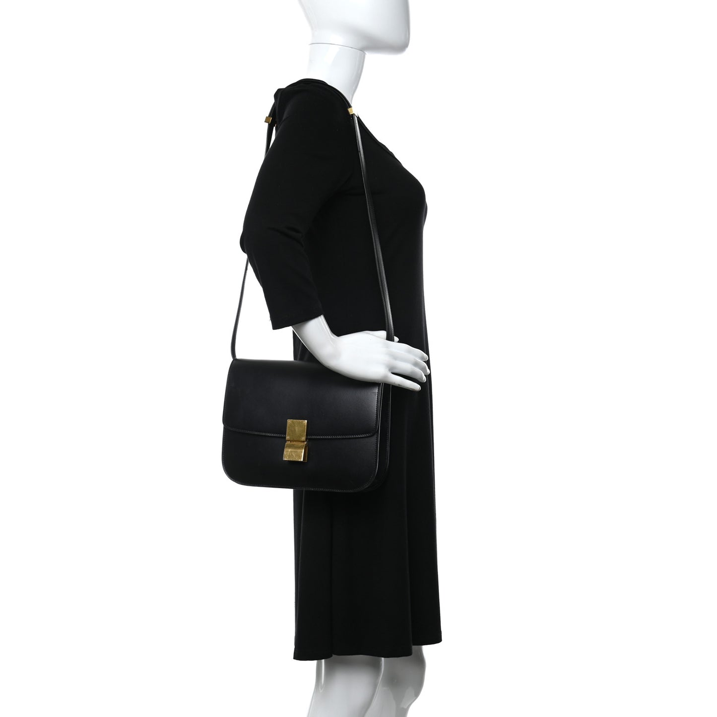 Box Calfskin Medium Classic Box Flap Black