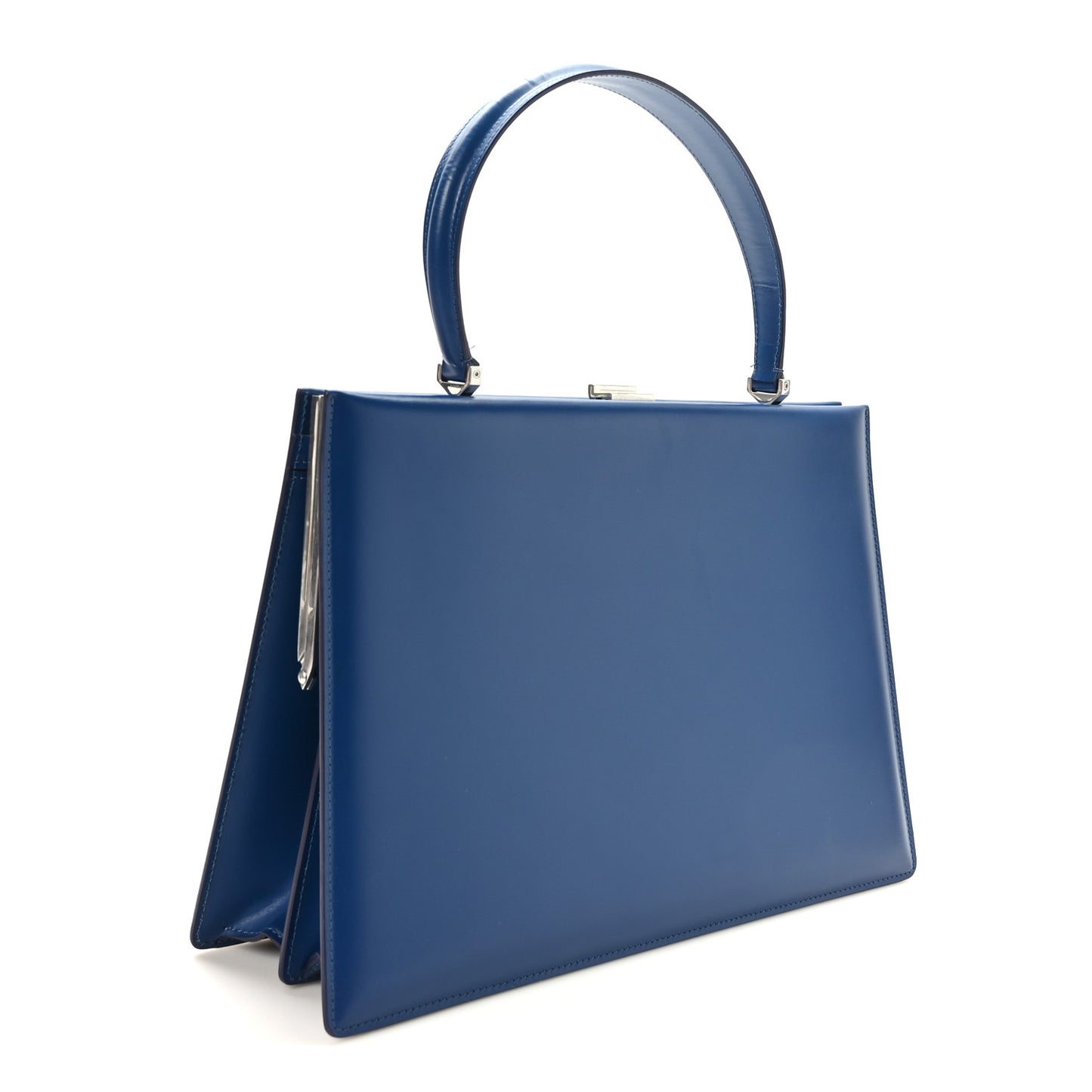 Patina Box Calfskin Medium Clasp Bag Lazuli