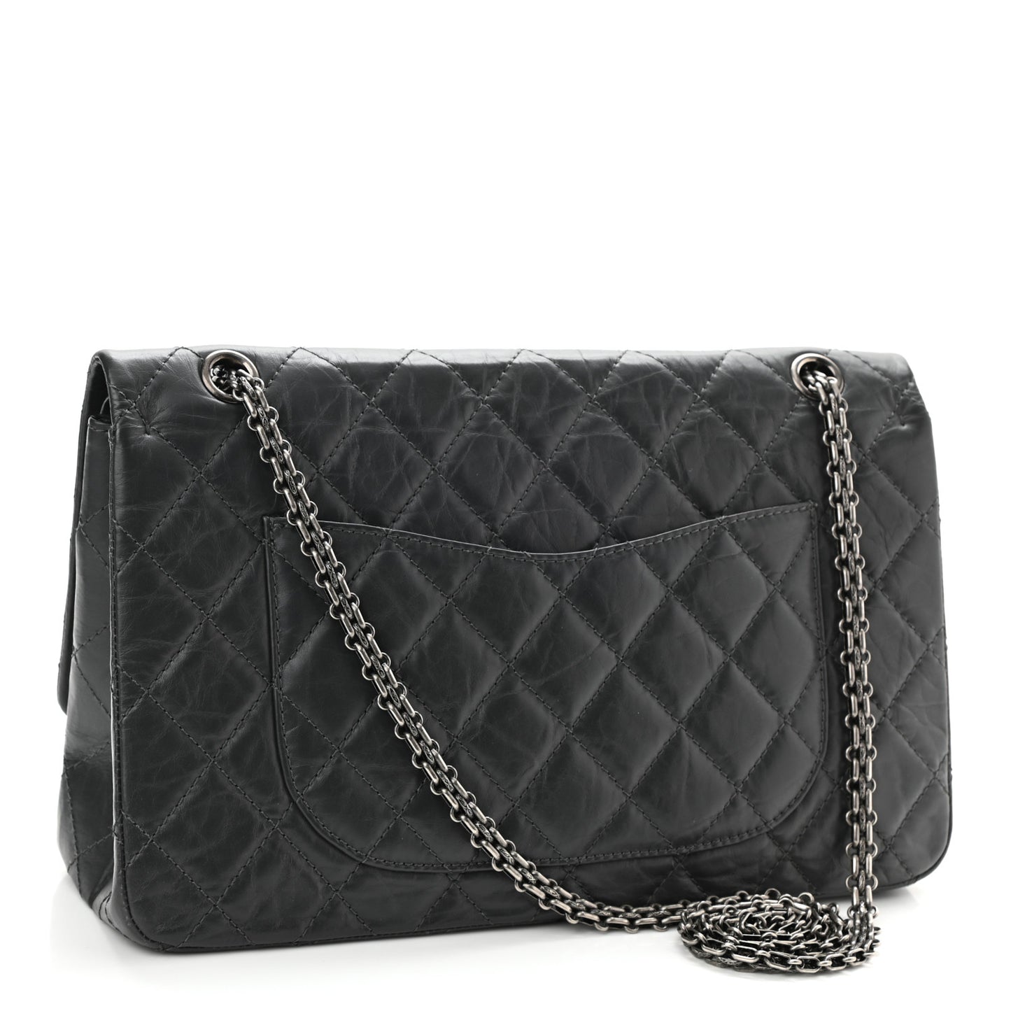 Aged Calfskin Quilted 2.55 Reissue 227 Flap Grey