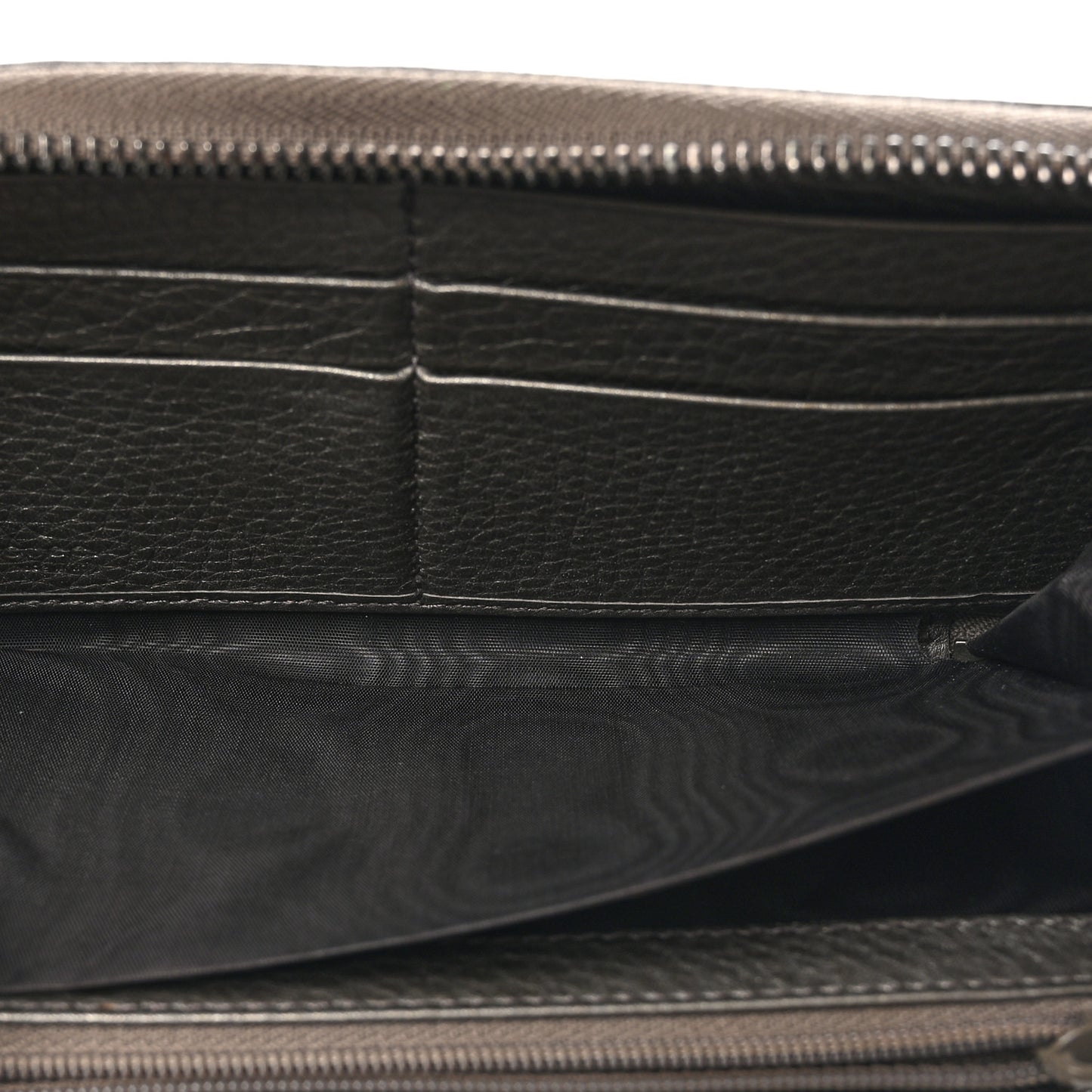 Metallic Pebbled Calfskin Soho Zip Around Wallet Sasso
