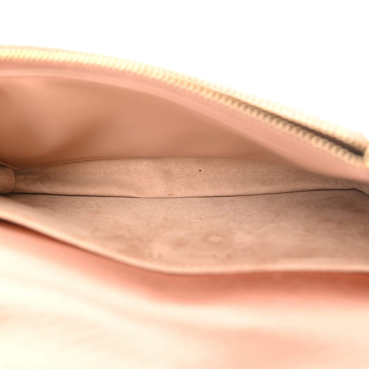 Satin Crystal Cannage Lady Dior Pouch Nude