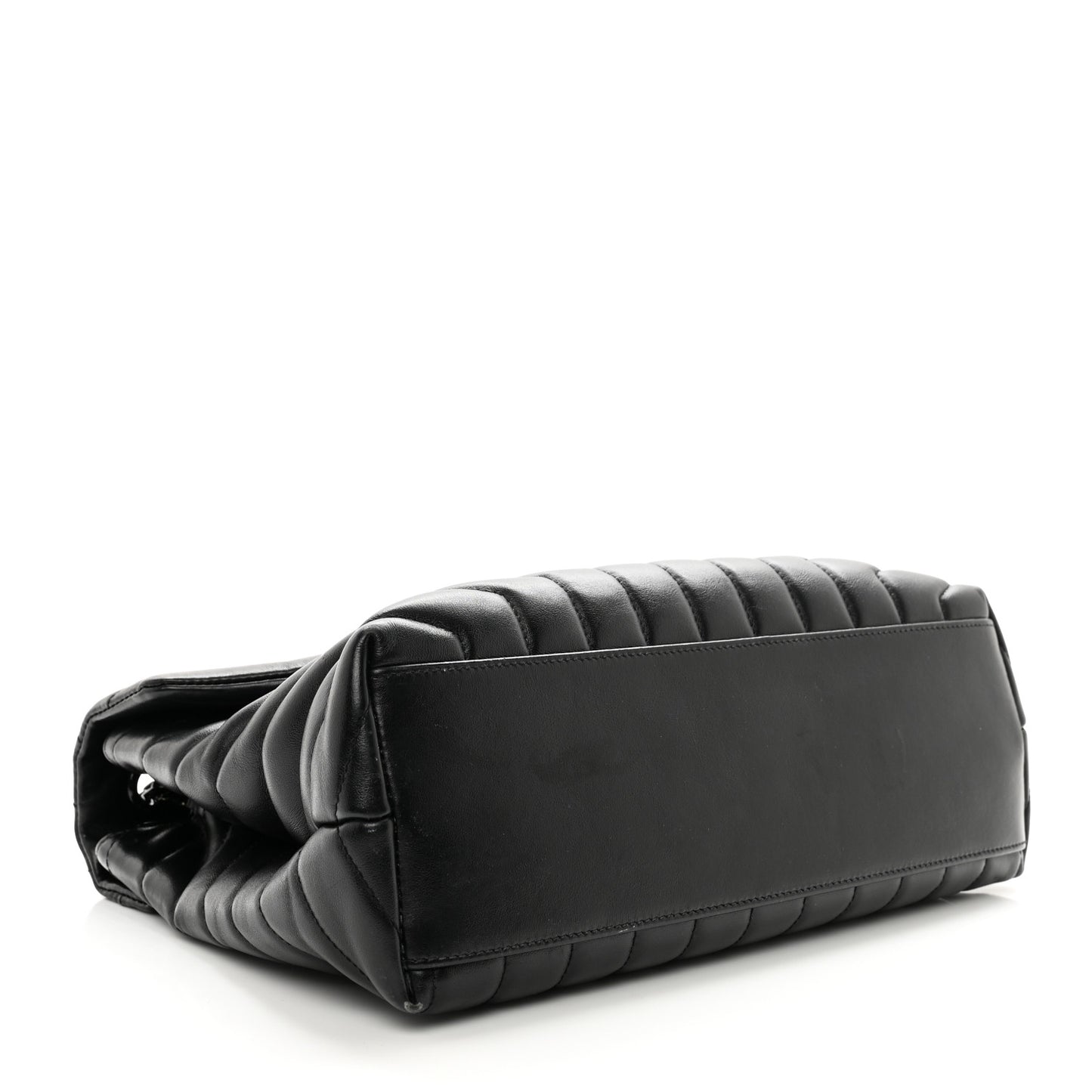 Calfskin Y Quilted Monogram Monochrome Medium Loulou Chain Satchel Black