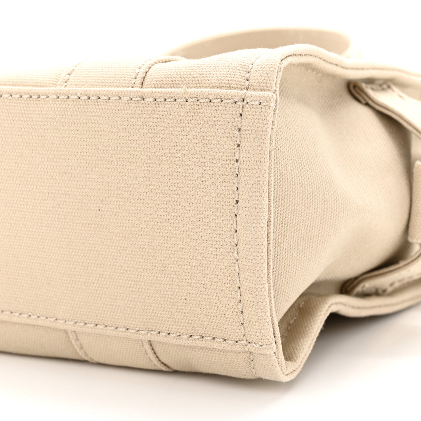 Cotton Canvas Colorblock Small The Traveler Tote Bag Beige Multicolor
