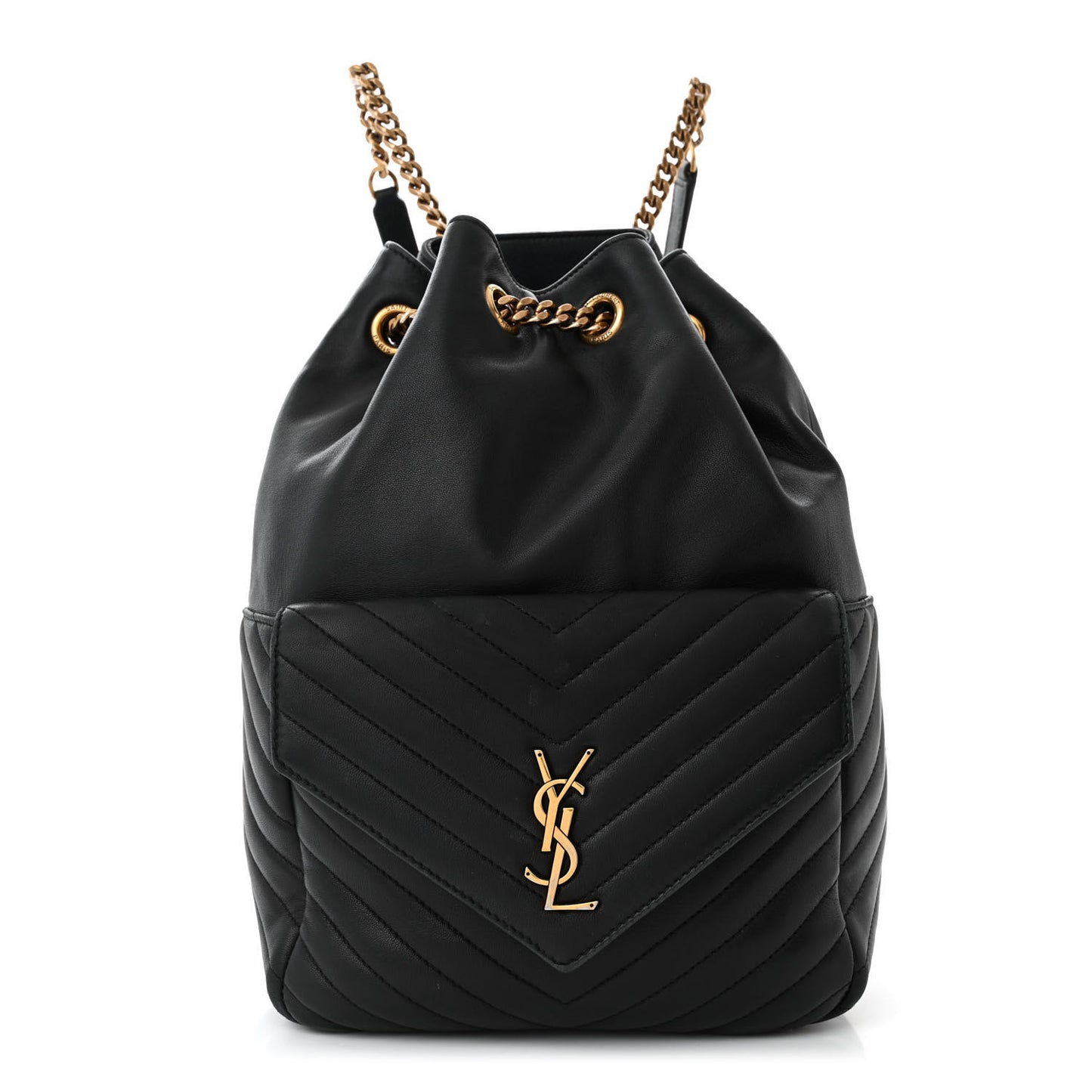Lambskin Matelasse Monogram Joe Backpack Black