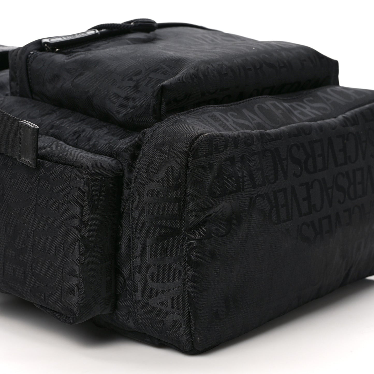 Nylon Logo Neo Backpack Black