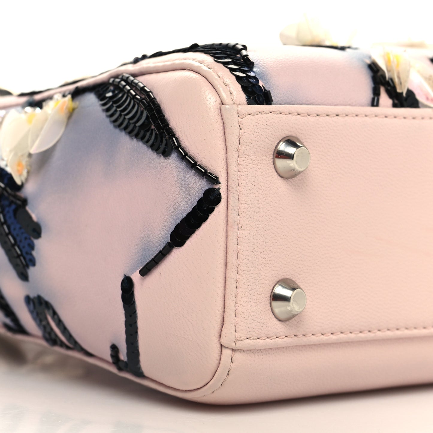 Lambskin Sequin Embroidered Mini Lady Dior Pink