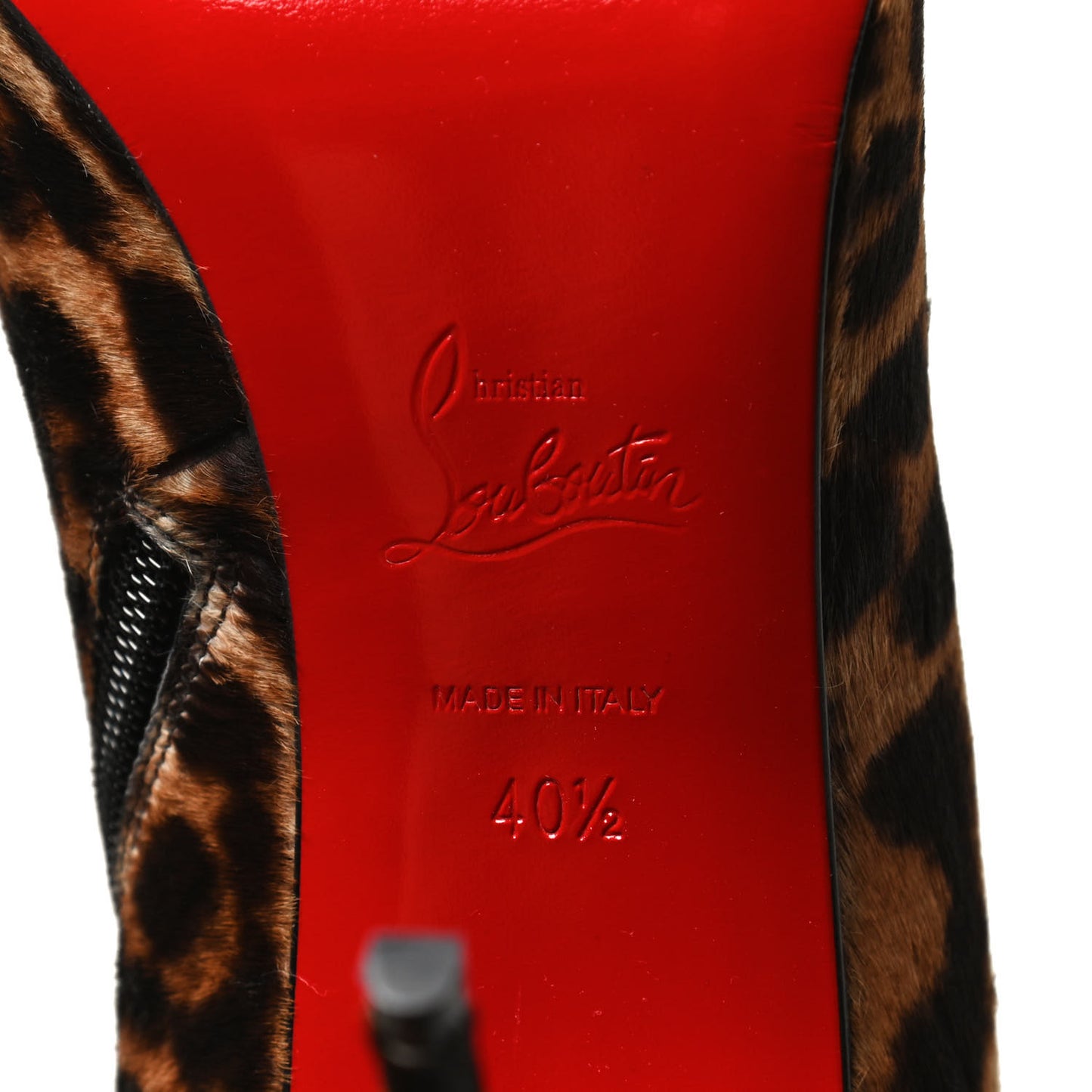 Calf Hair Leopard Print Ankle Boots 40.5