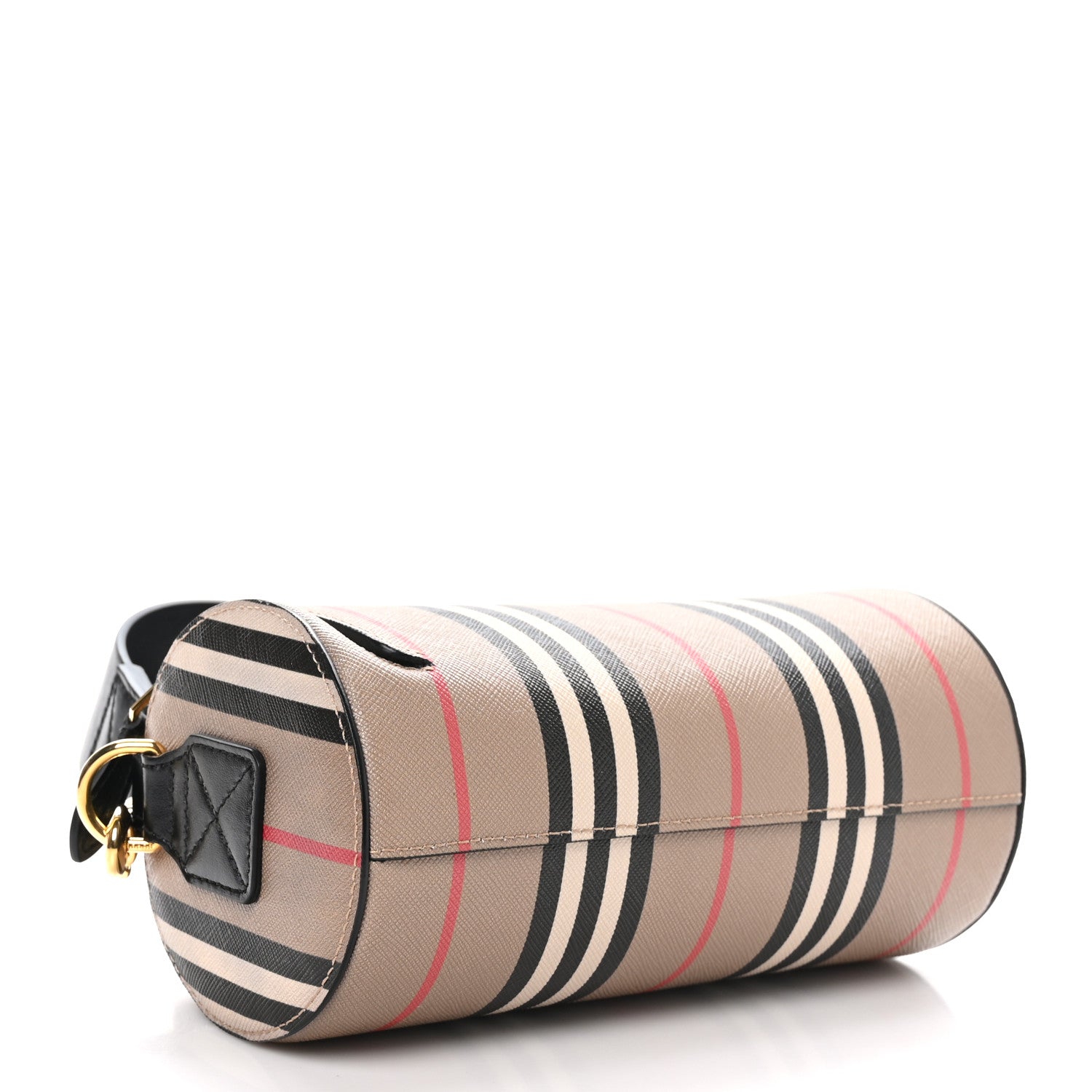 Burberry E-Canvas Calfskin Stripe Icon Barrel Bag Archive Beige 4 of 10