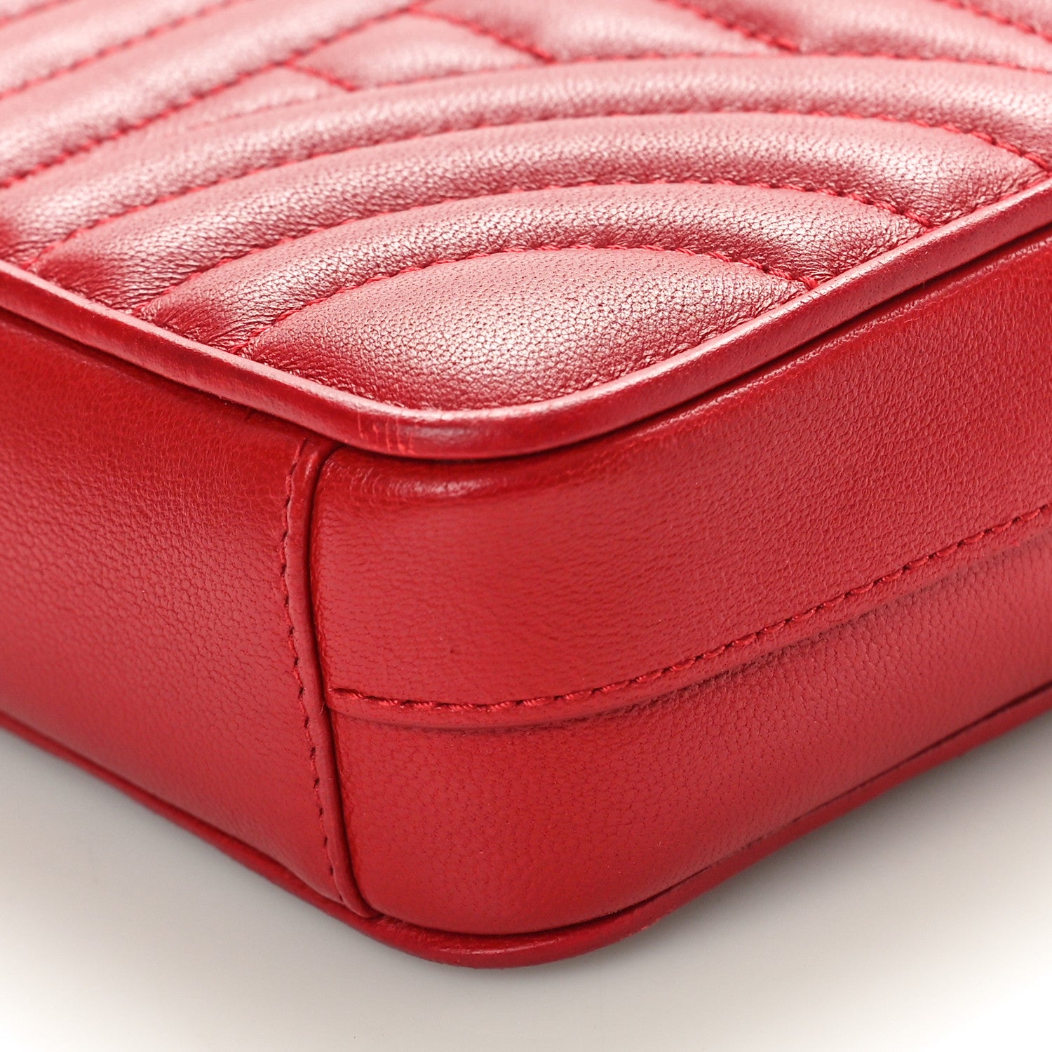 Prada Soft Calfskin Diagramme Double Zip Chain Crossbody Bag Rosso 9 of 9