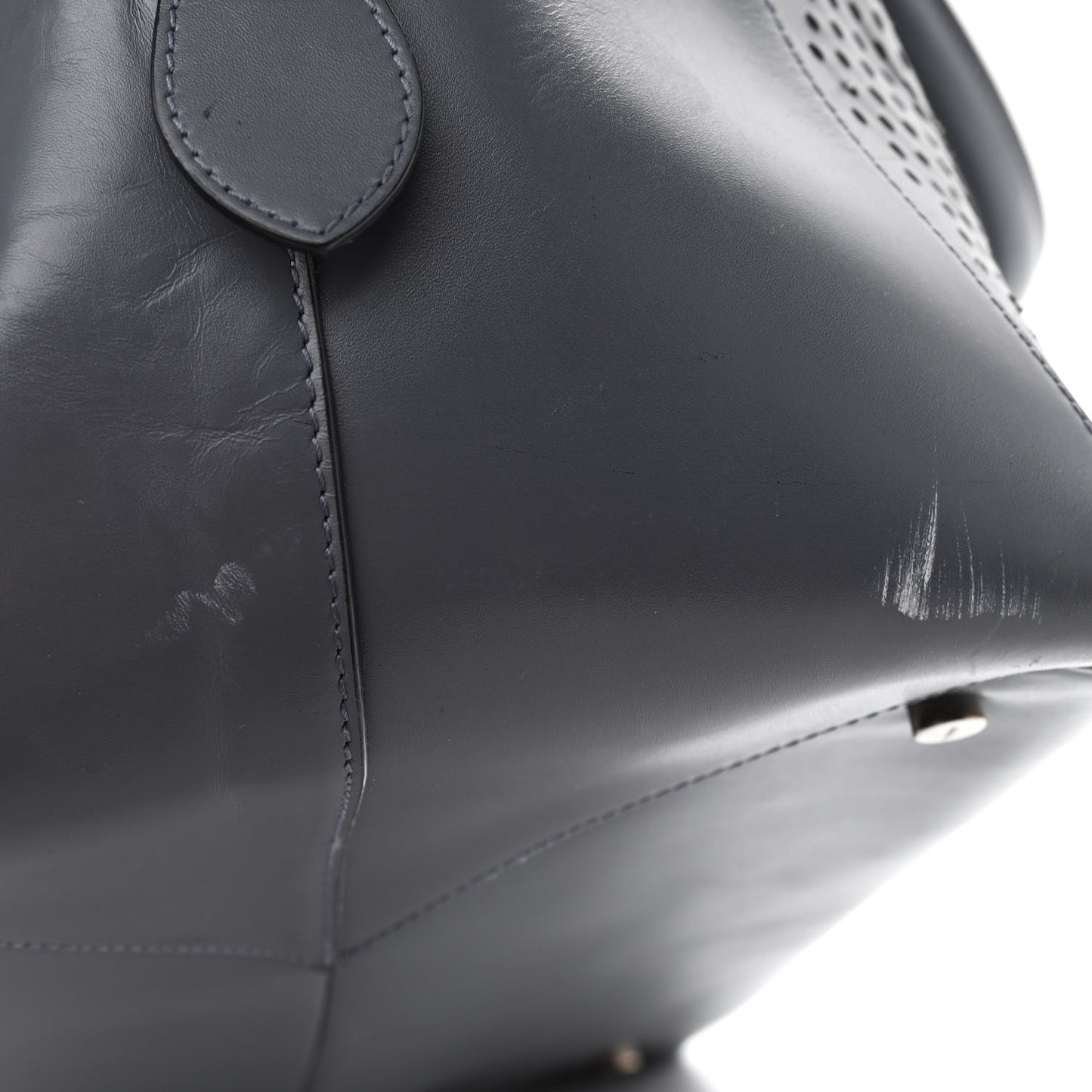 Calfskin Lux Laser Cut Tote Anthracite