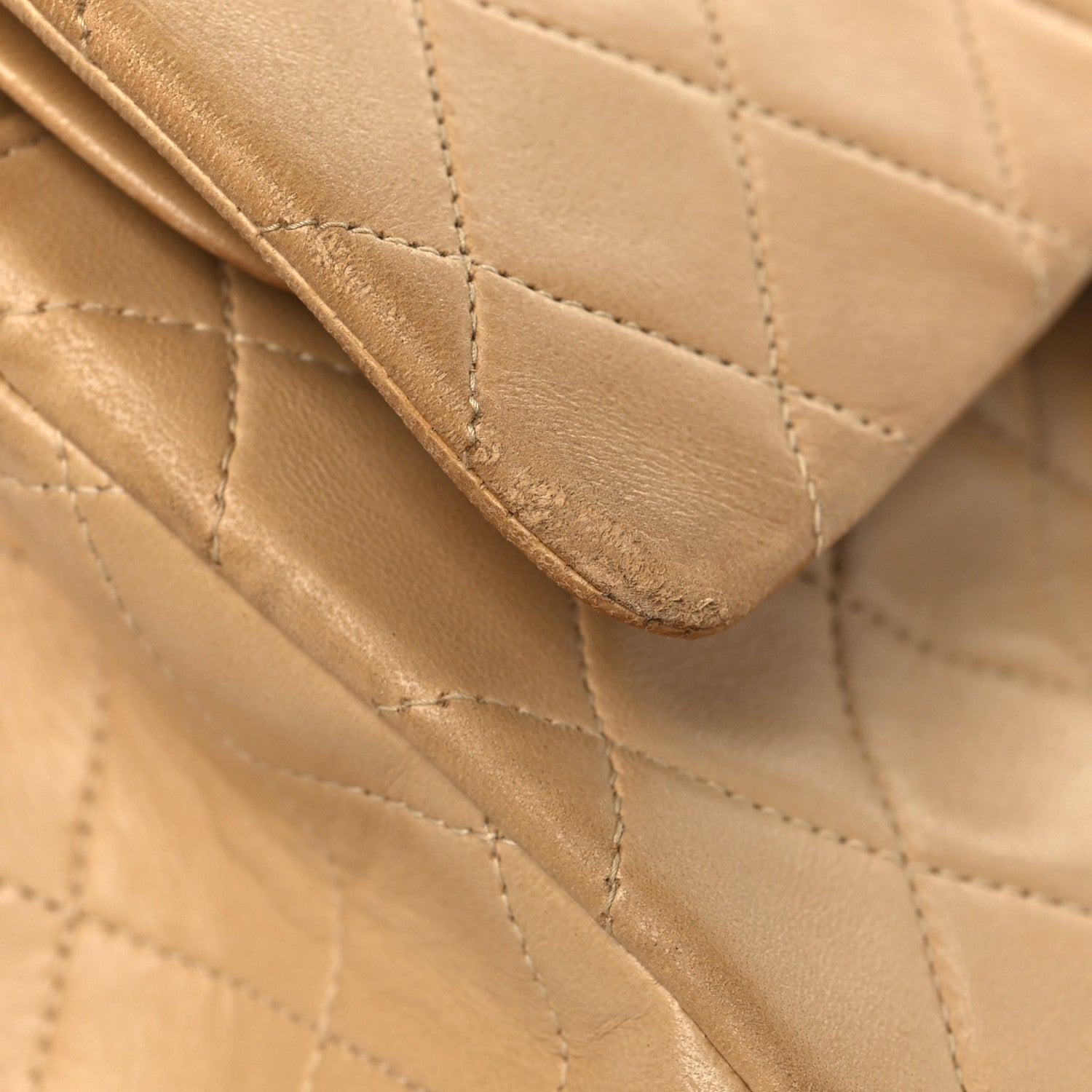 Chanel Lambskin Quilted Medium Double Flap Beige 10 of 15