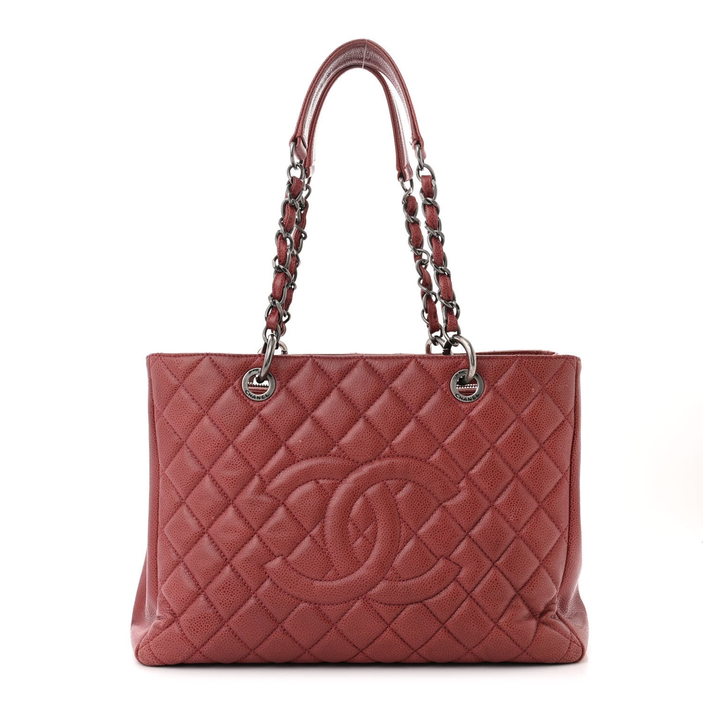 Caviar Quilted Grand Shopping Tote GST Red