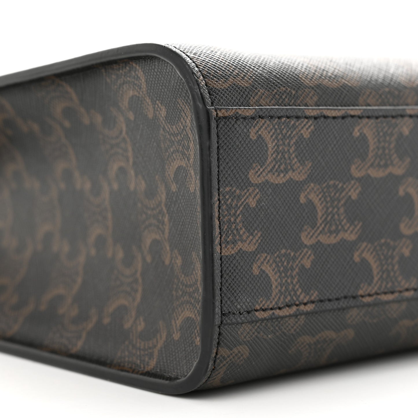 Triomphe Canvas Calfskin Medium Vertical Cabas Black