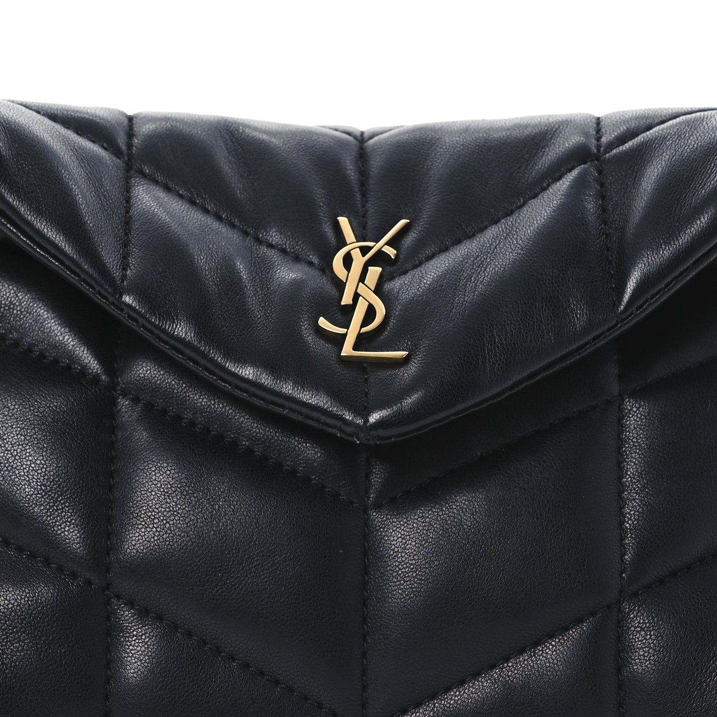 Lambskin Monogram Loulou Puffer Pouch Clutch Black